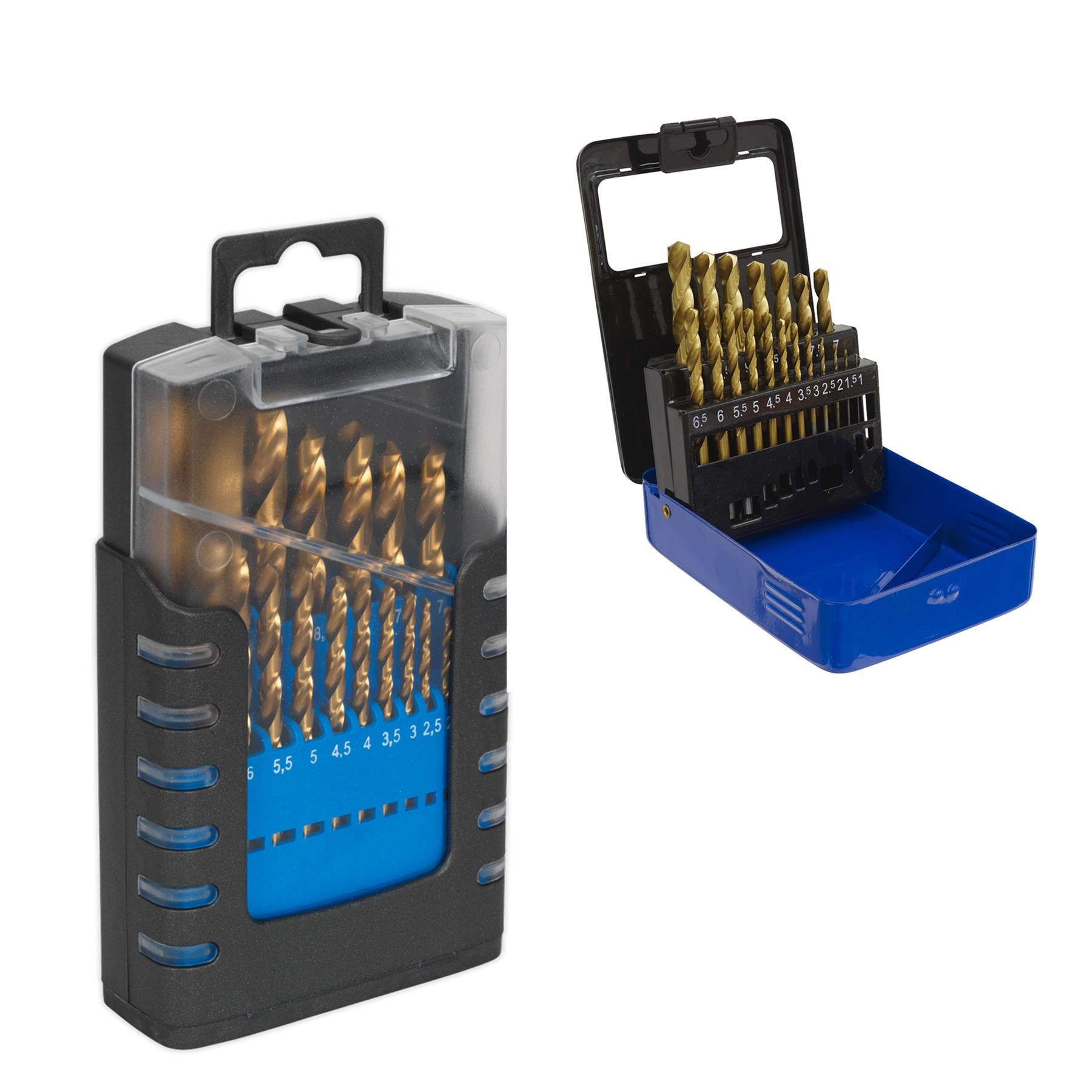 Sealey 19pc Drill Bit Set HSS Fully Ground Ø1-10mm DIN 338 Metric AK4719