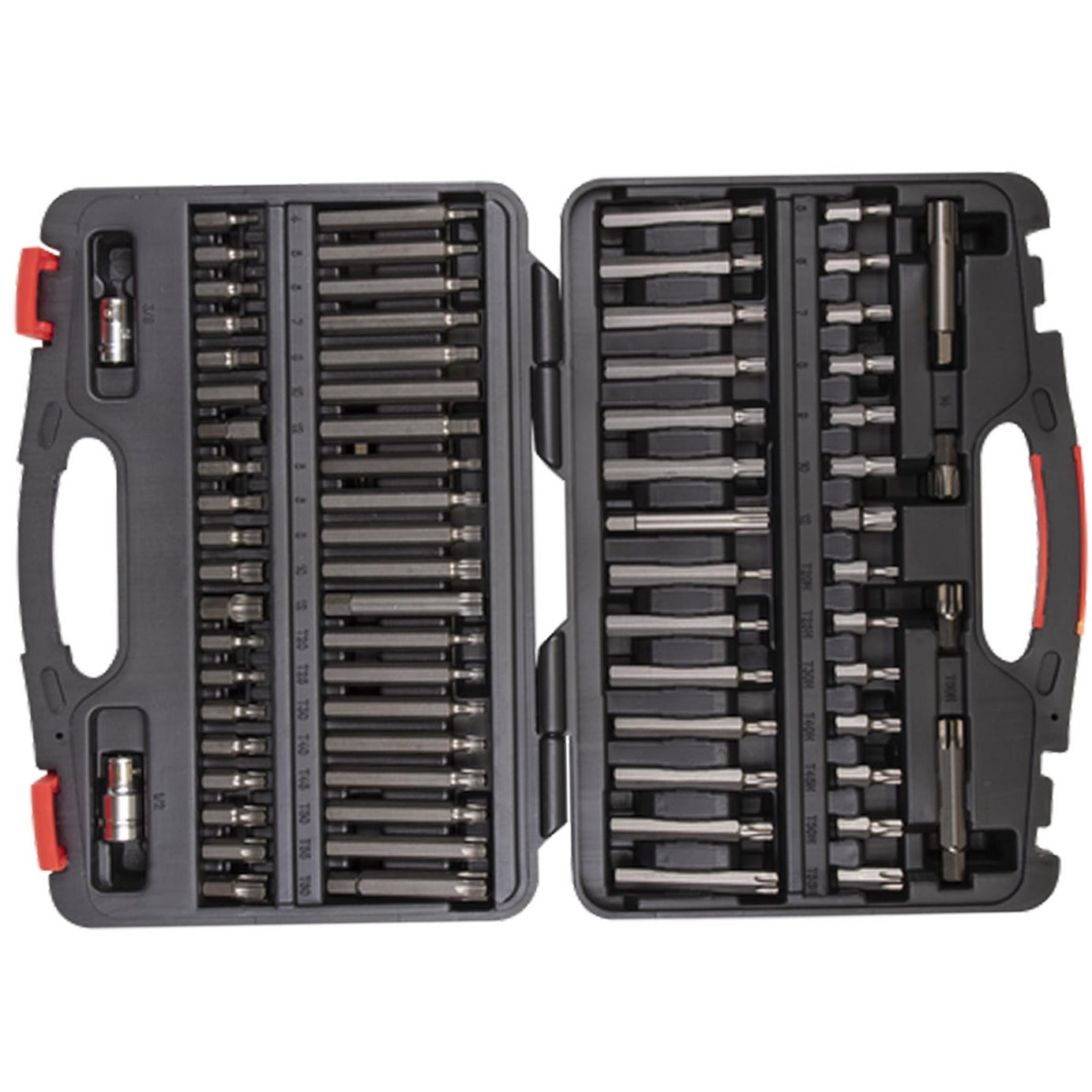 Sealey TRX-Star/Sec TRX-Star/Hex/Ribe/Spline Bit Set 74pc 1/2&3/8"