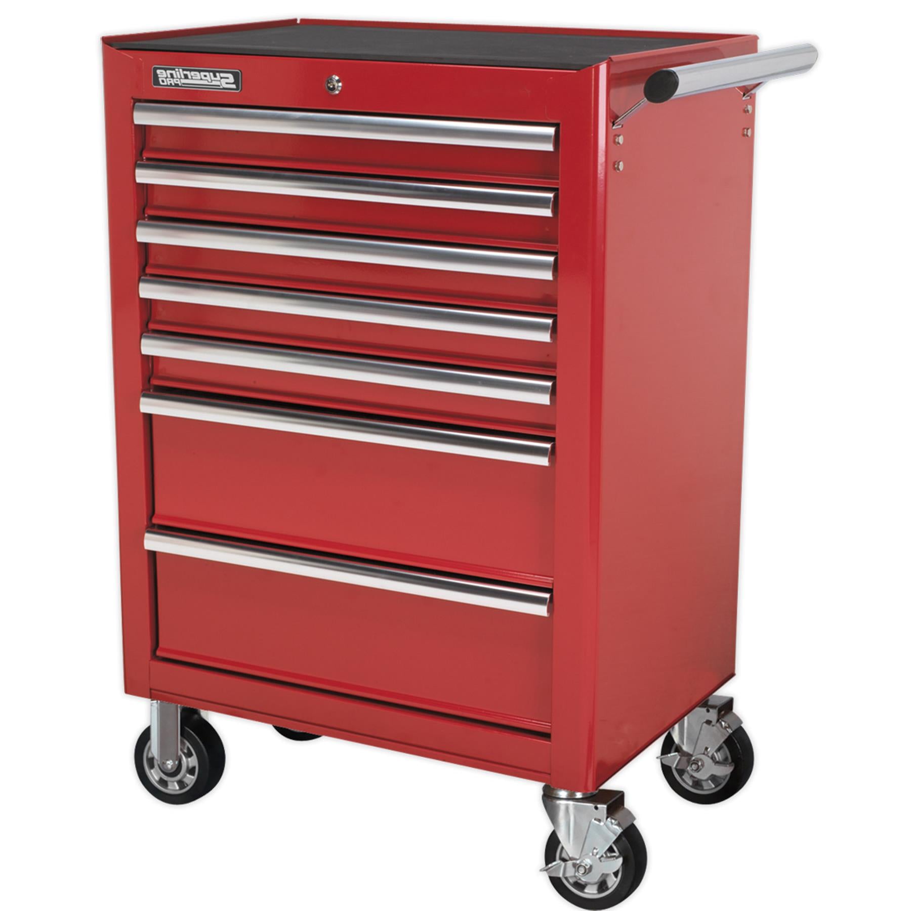 Sealey Rollcab 7 Drawer with Ball Bearing Slides - Red