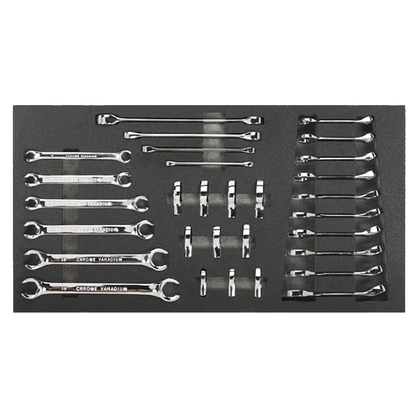 Sealey Tool Tray with Specialised Spanner Set 30pc - Metric