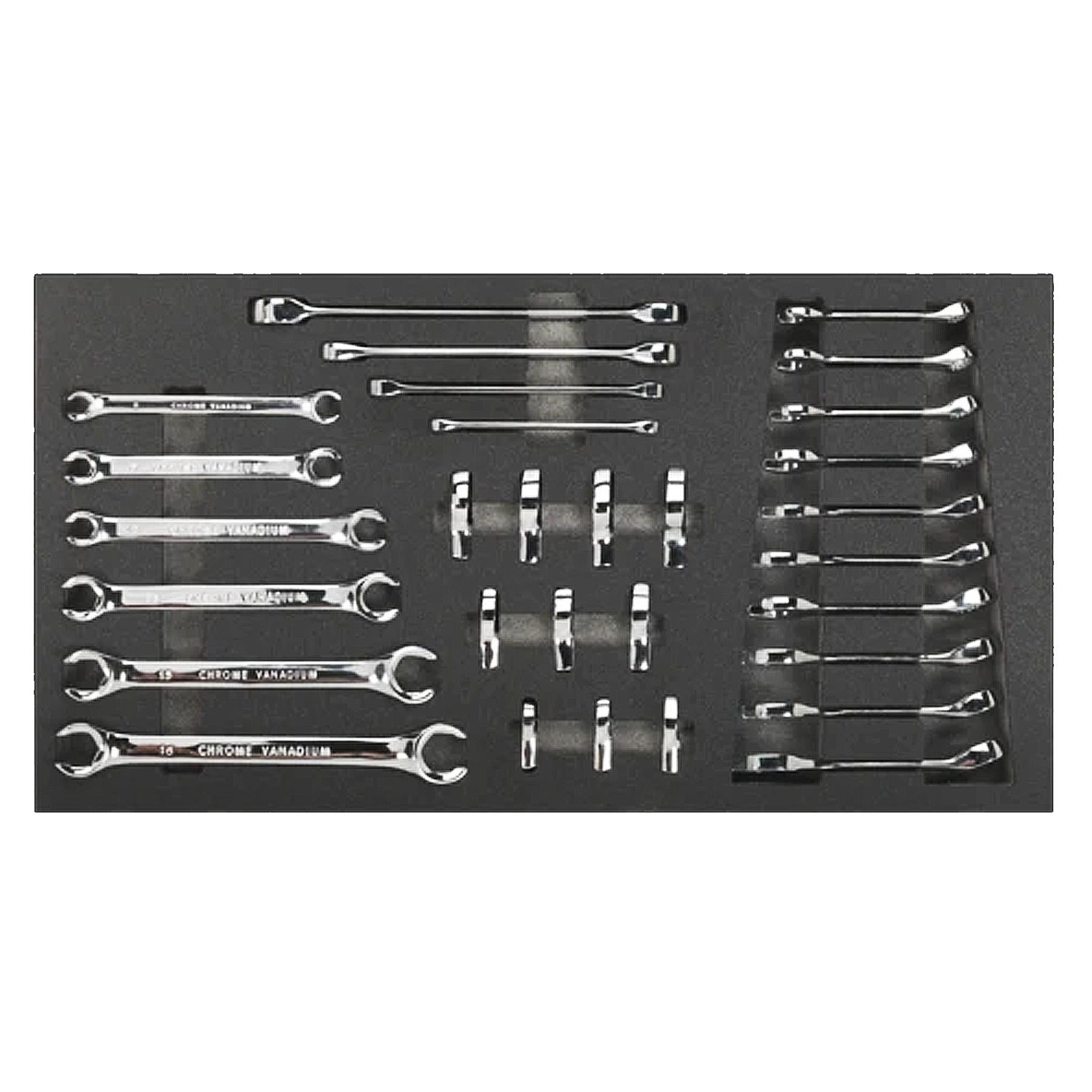 Sealey Tool Tray with Specialised Spanner Set 30pc - Metric