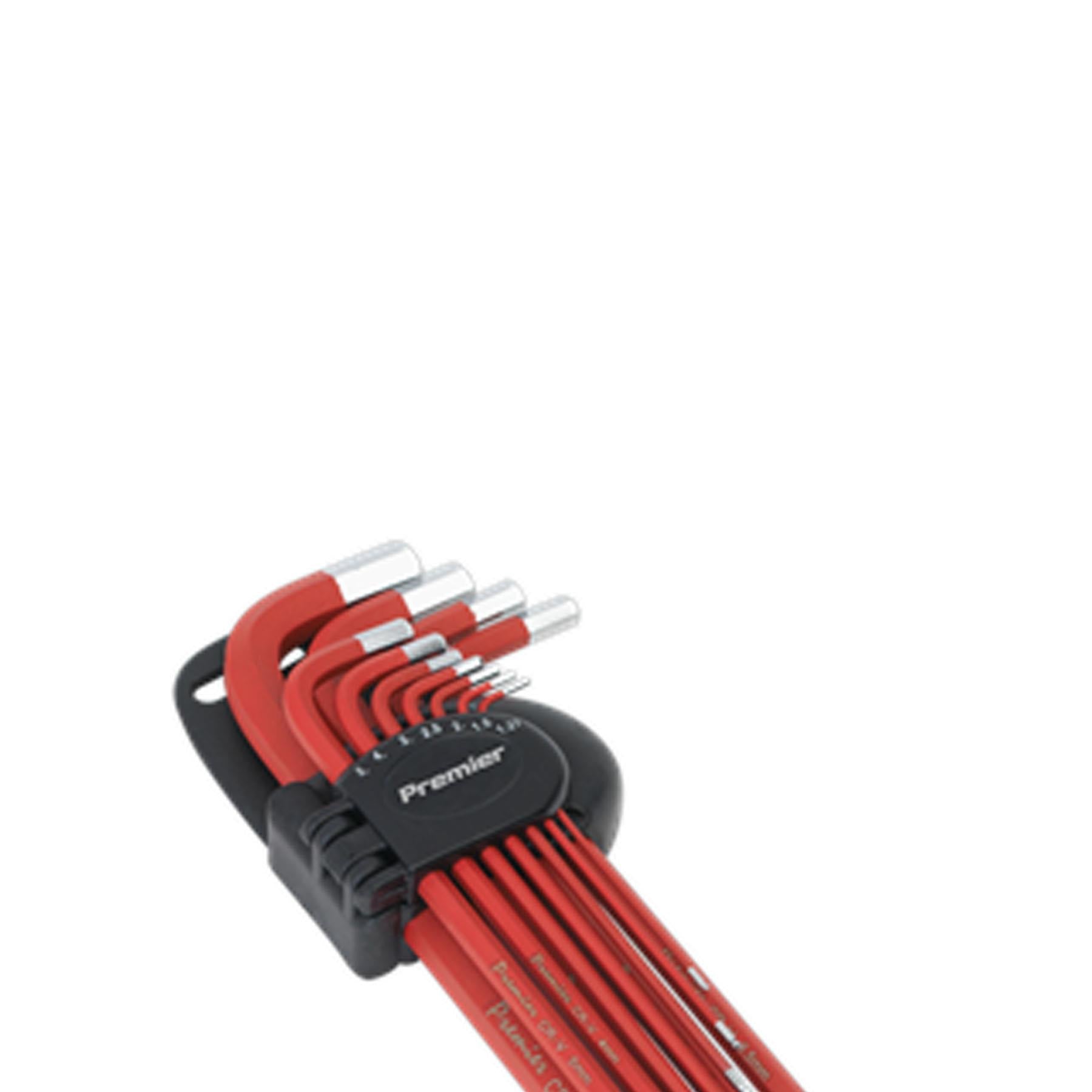 Sealey Ball-End Hex Key Set 11pc Anti-Slip Extra-Long Metric