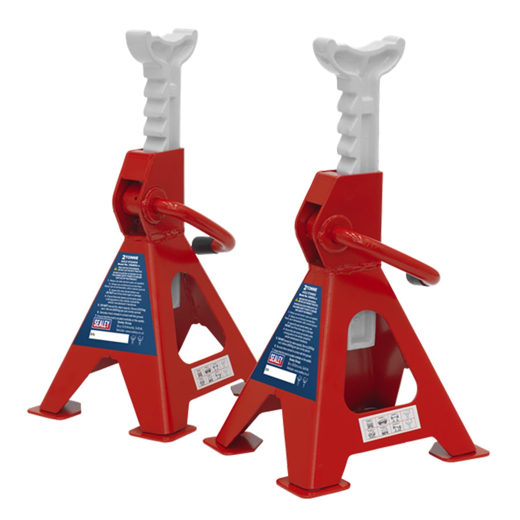 Sealey Axle Stands (Pair) 2tonne Capacity per Stand Ratchet Type
