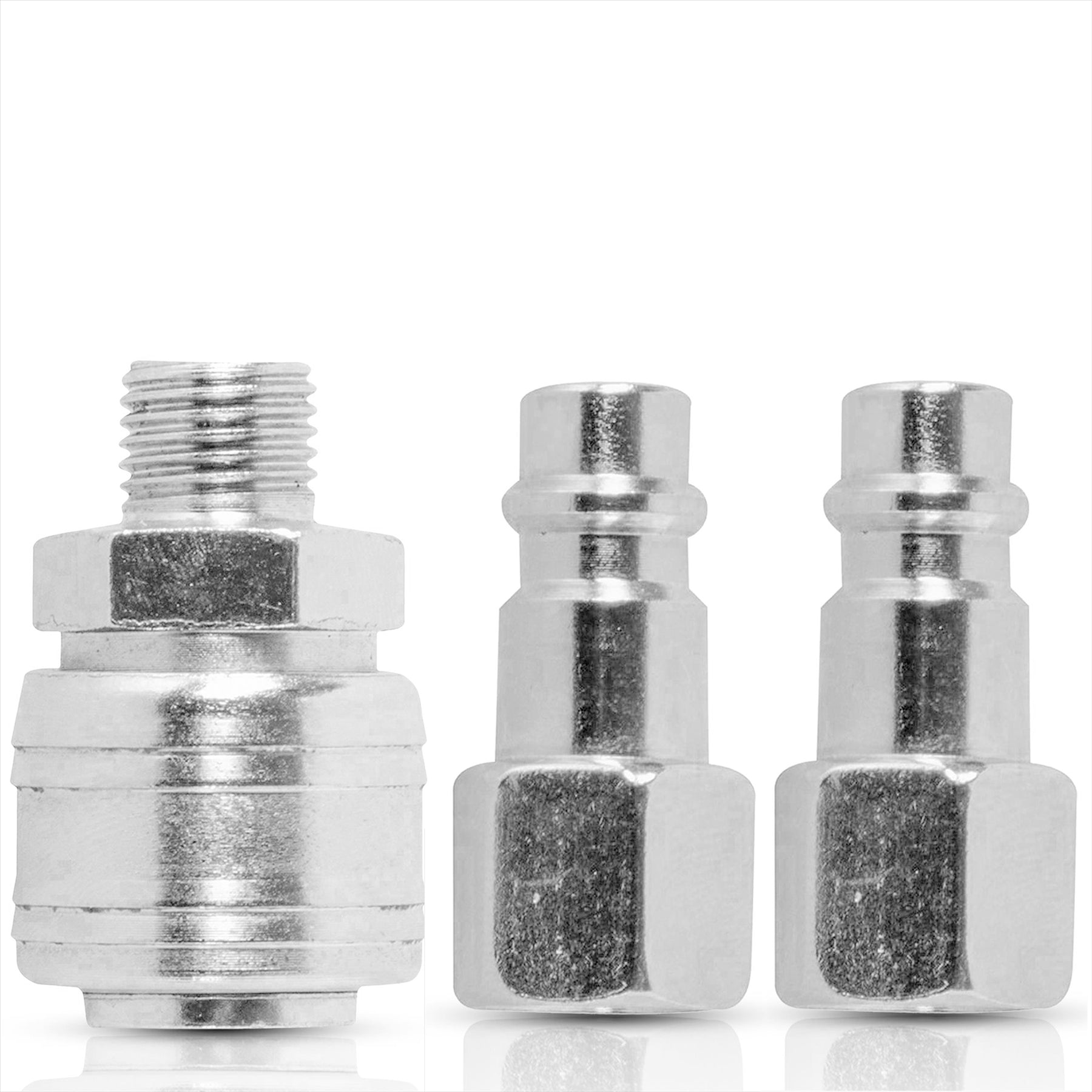 Euro Air Line Hose Fitting Connector Quick Release Coupler 1/4" BSP Bayonet 3Pcs