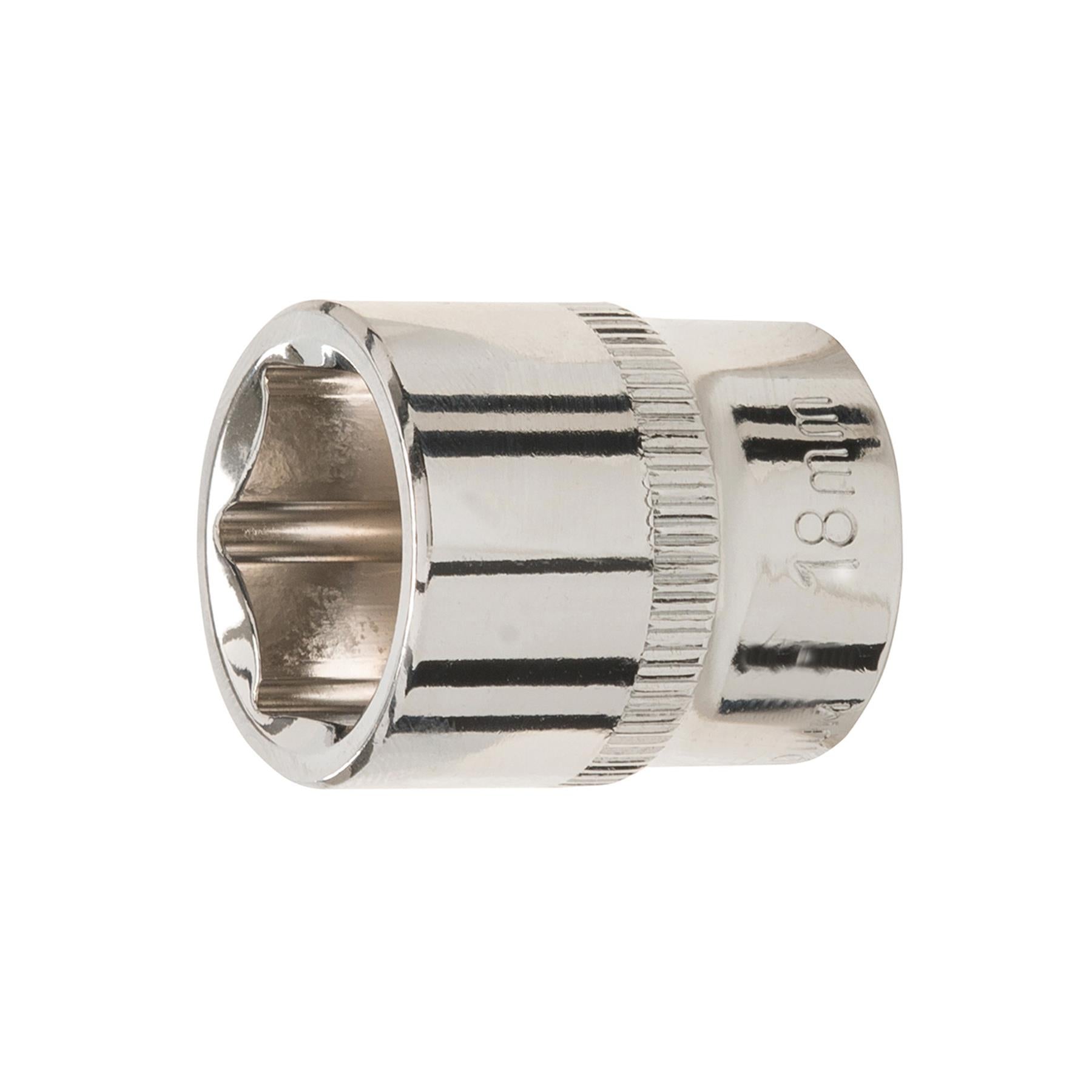 Socket 3/8" Drive Metric Hex Square 18mm Individual Hex Polished Crv Tool