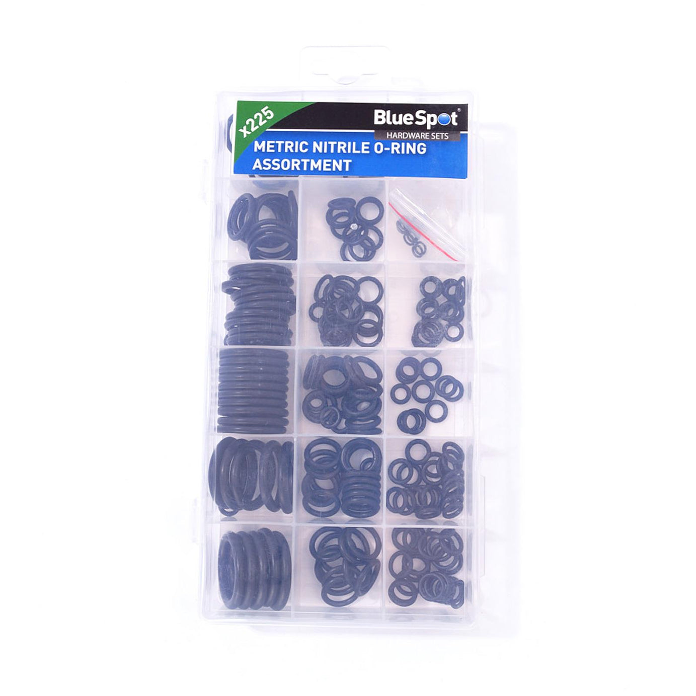 BlueSpot 225pc Metric Nitrile O-Ring Assortment Set 3-22mm Plumbing Seal Gasket