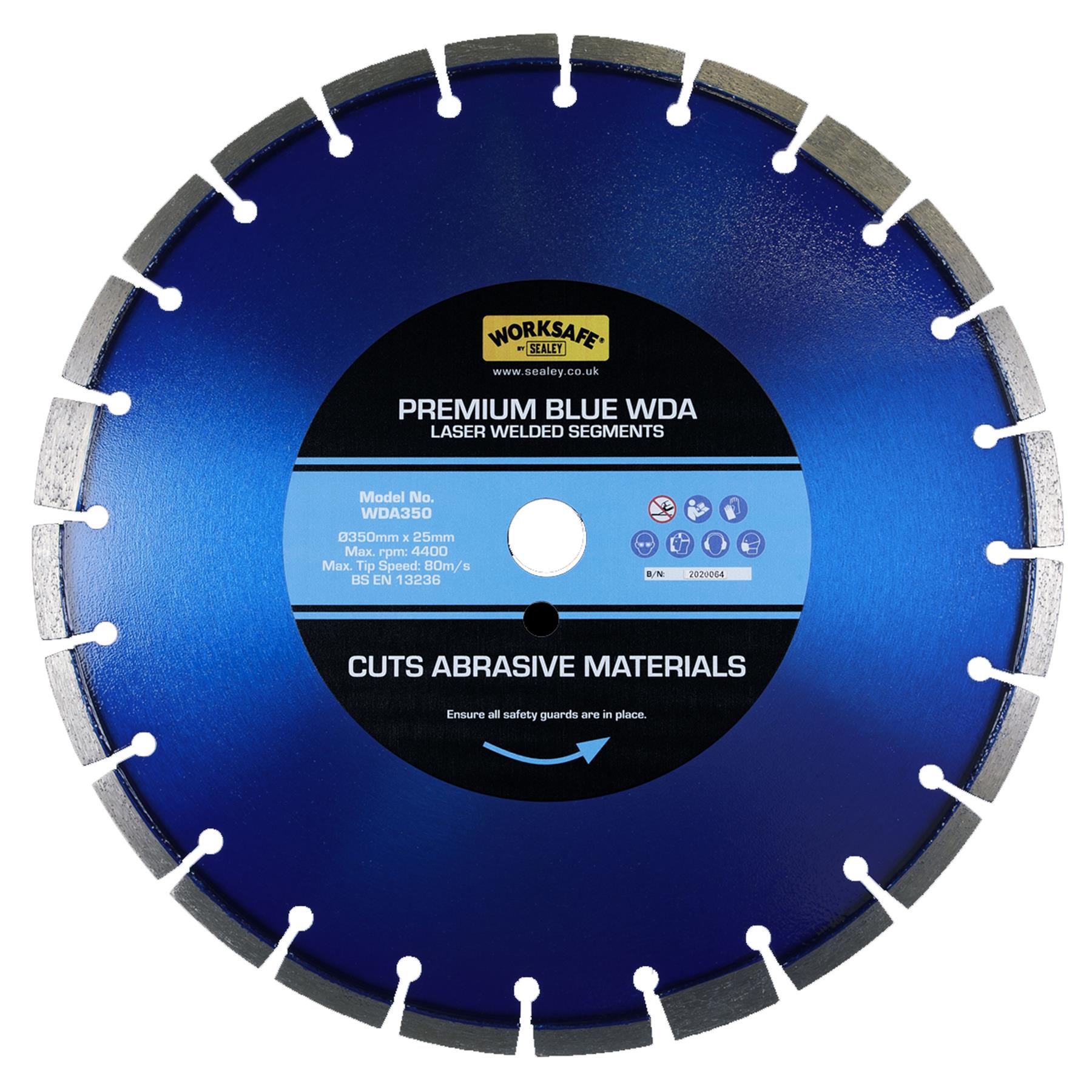 Premium Blue WDA Diamond Blade 350 x 25mm.Sealey