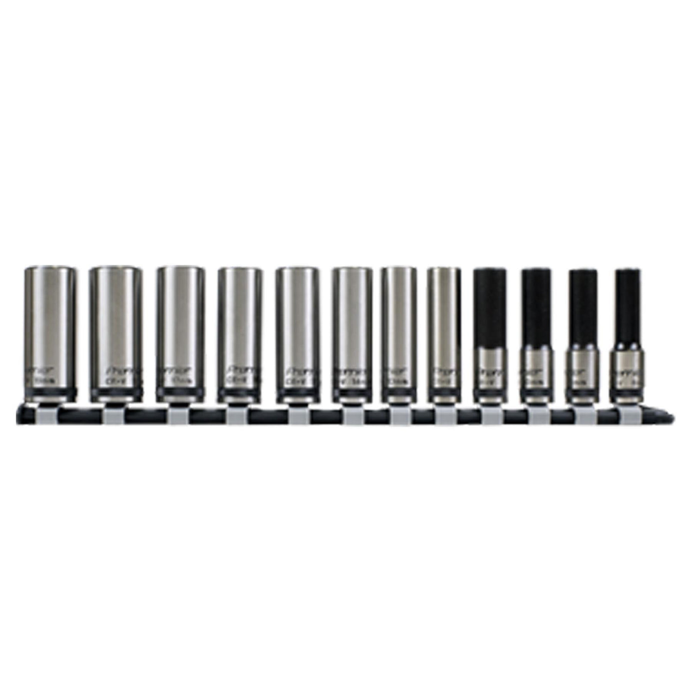 Sealey Socket Set 12pc 3/8"Sq Drive Deep Lock-On� 6pt Metric - Black Series