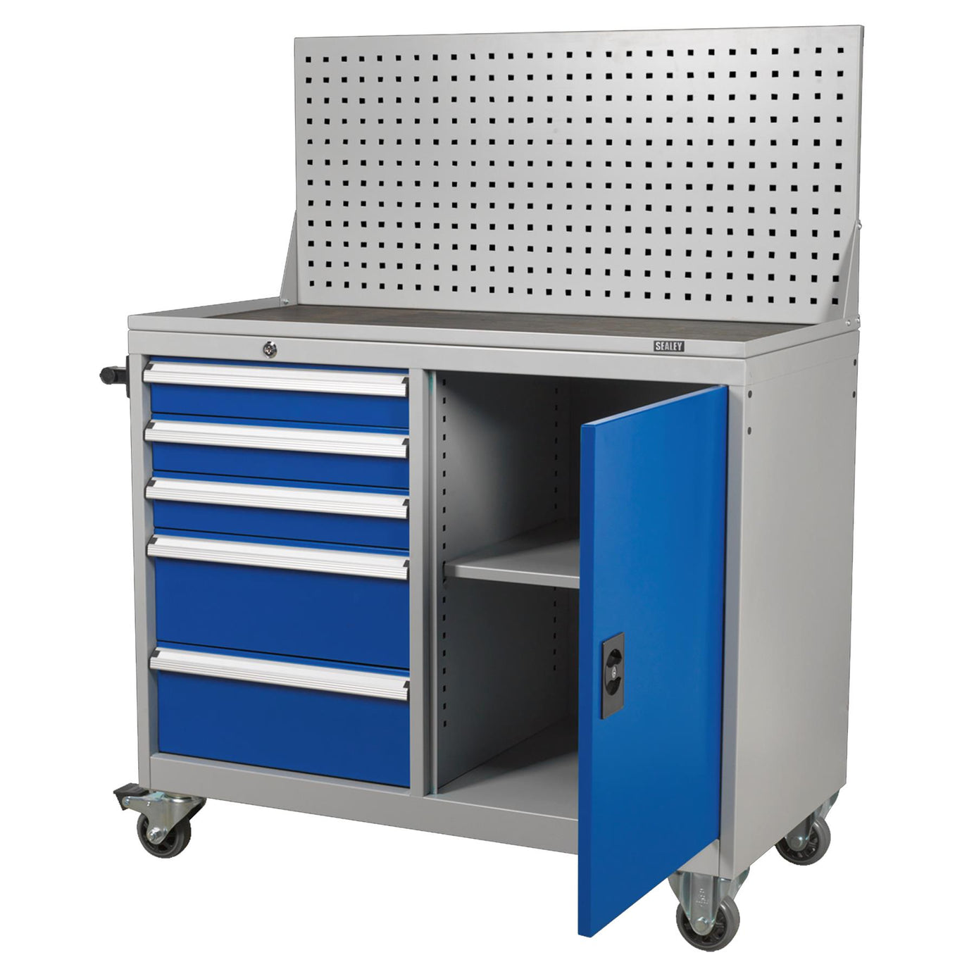 Sealey Industrial Mobile Workstation 5 Drawer & 1 Shelf Locker