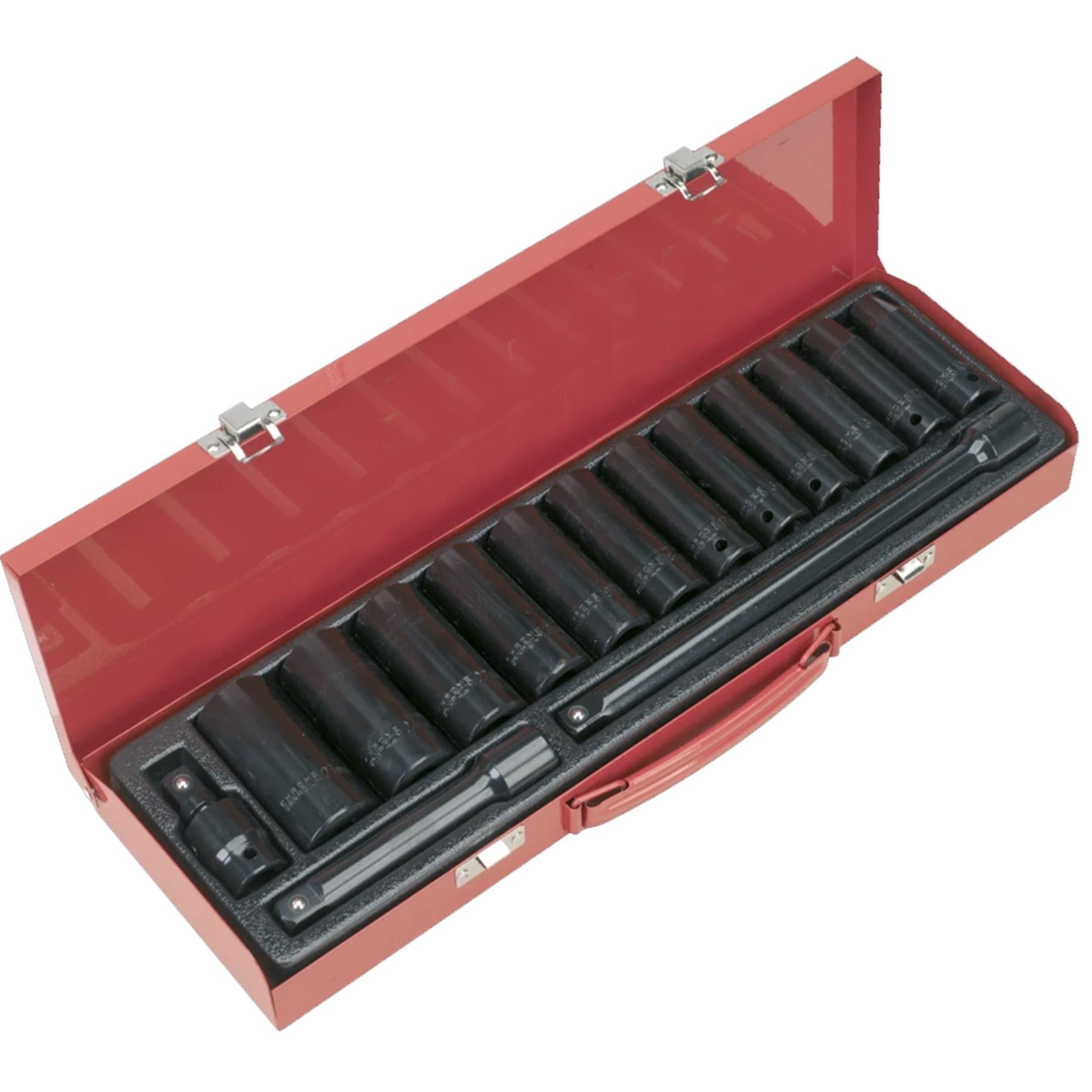 Sealey Impact Socket Set 15pc 1/2"Sq Drive Deep Metric