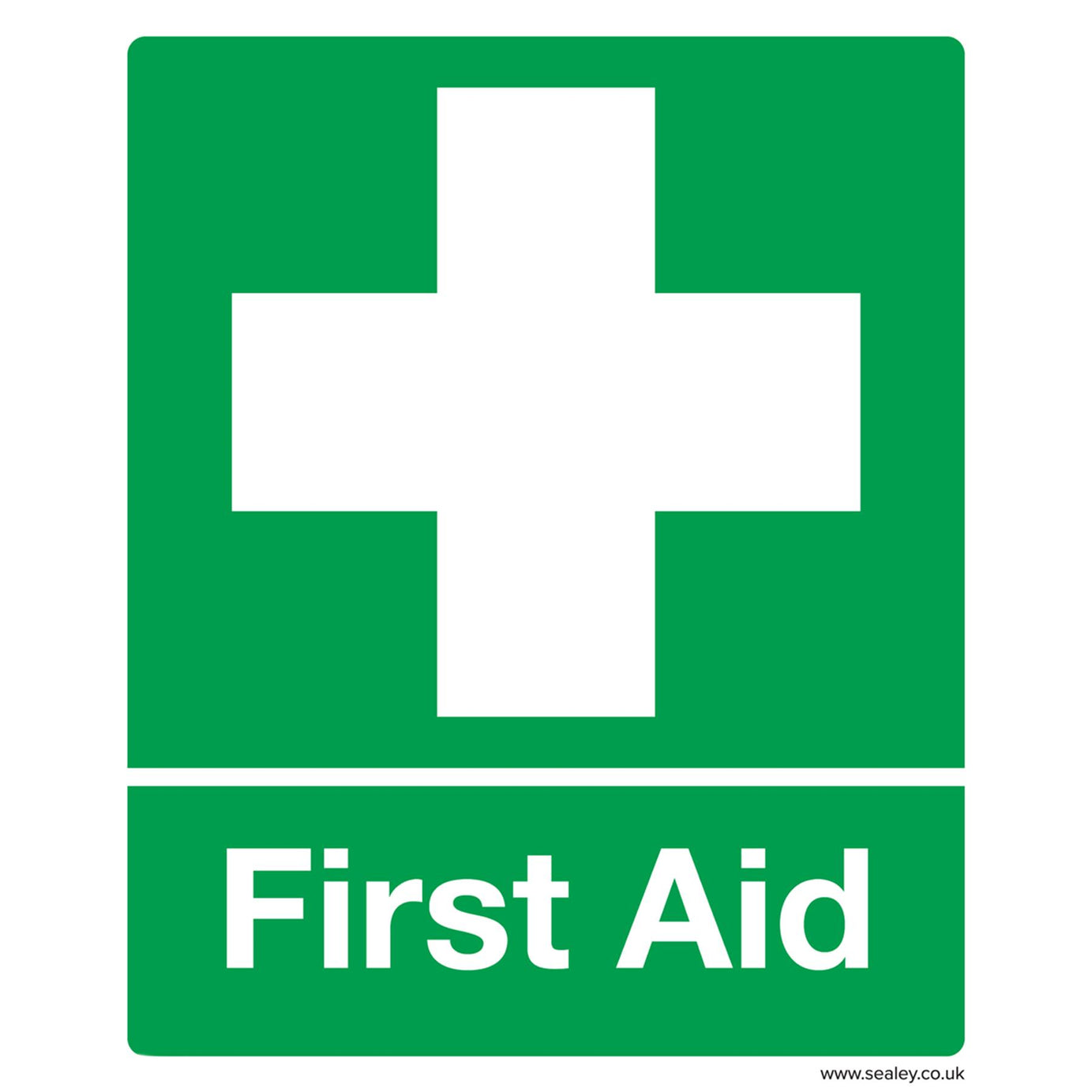 Sealey Safety Sign - First Aid - Rigid Plastic - Pack of 10