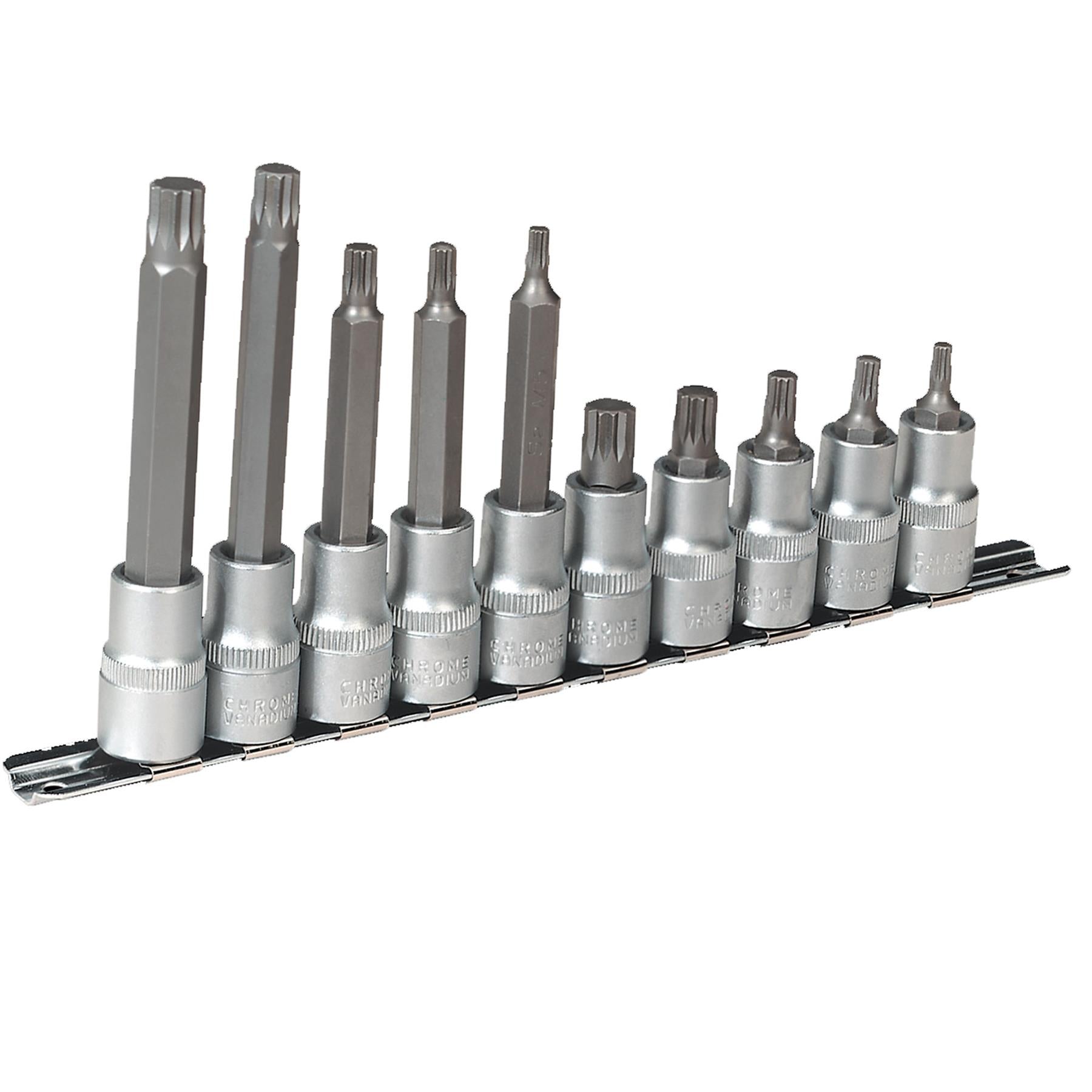 Sealey Spline Socket Bit Set 10pc 1/2"Sq Drive