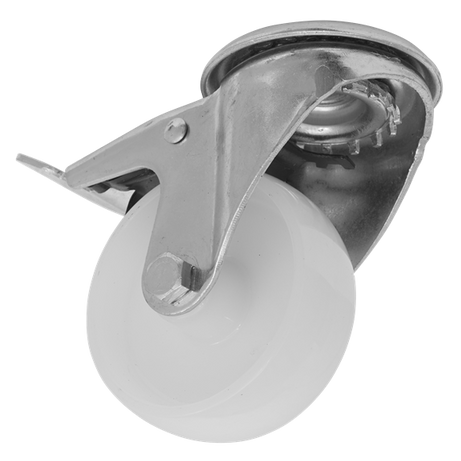 Sealey Heavy-Duty Nylon Castor Wheel Bolt Hole with Total Lock �80mm - Trade