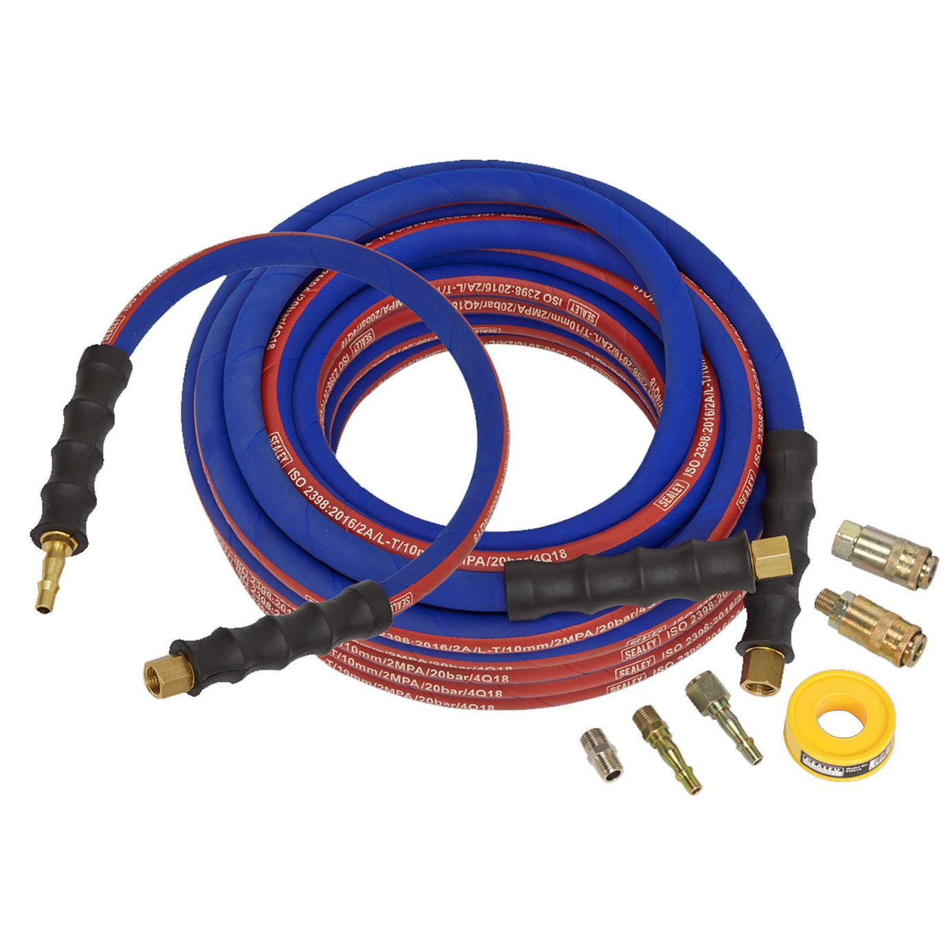 Sealey Air Hose Kit Heavy-Duty 15m x 10mm with Connectors