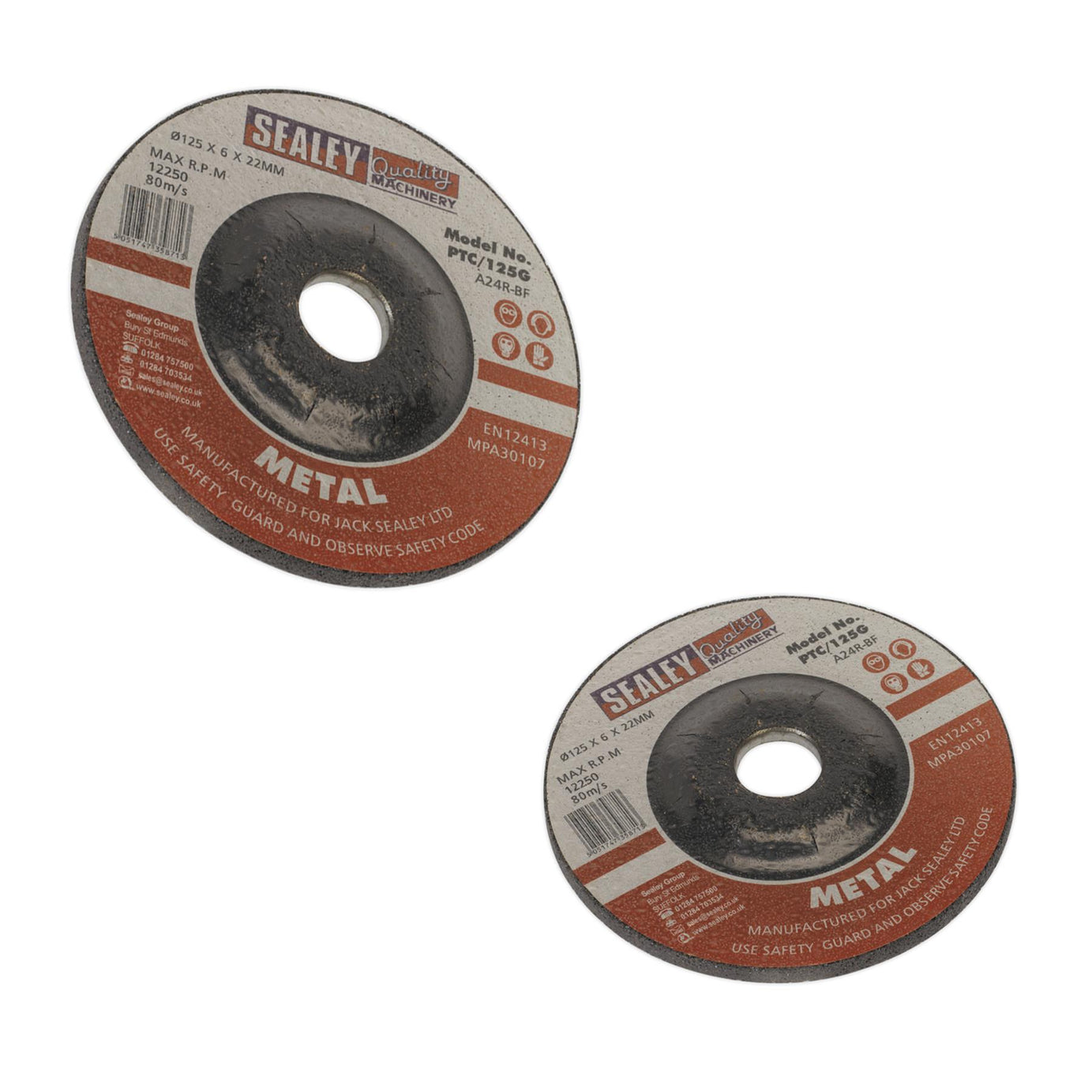 Sealey Grinding Disc 125 x 6mm 22mm Bore