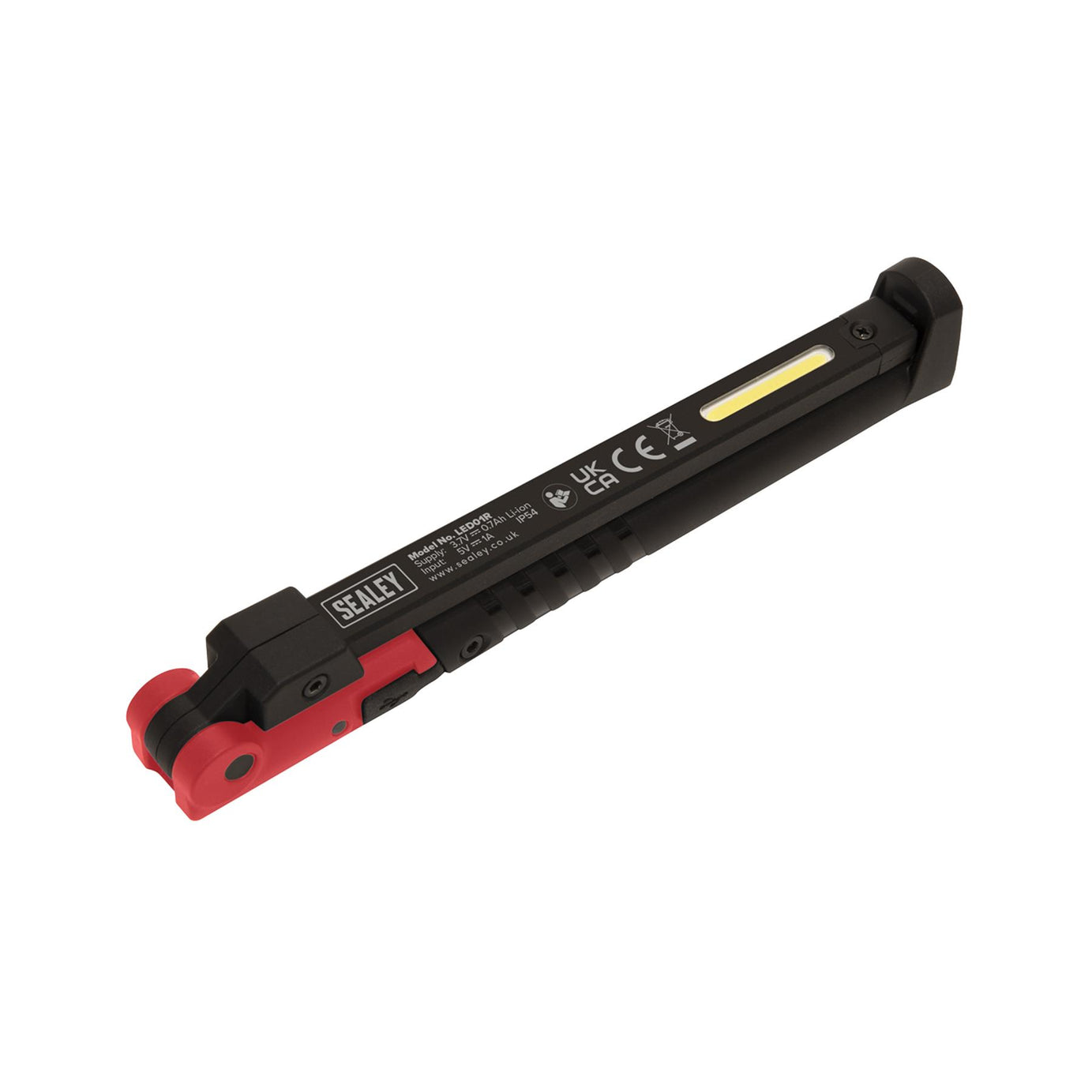 Sealey R/Charge Slim Folding Pocket Light 2 COB & 1 SMD LED - Red