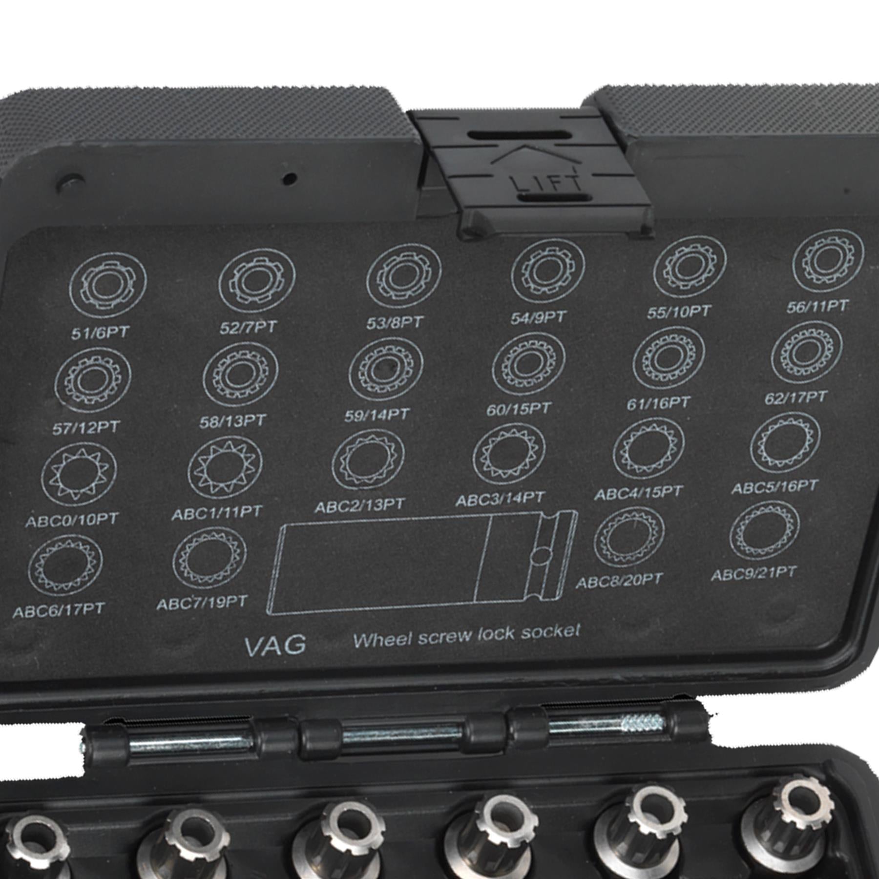 Sealey Locking Wheel Nut Key Set 23pc - VAG