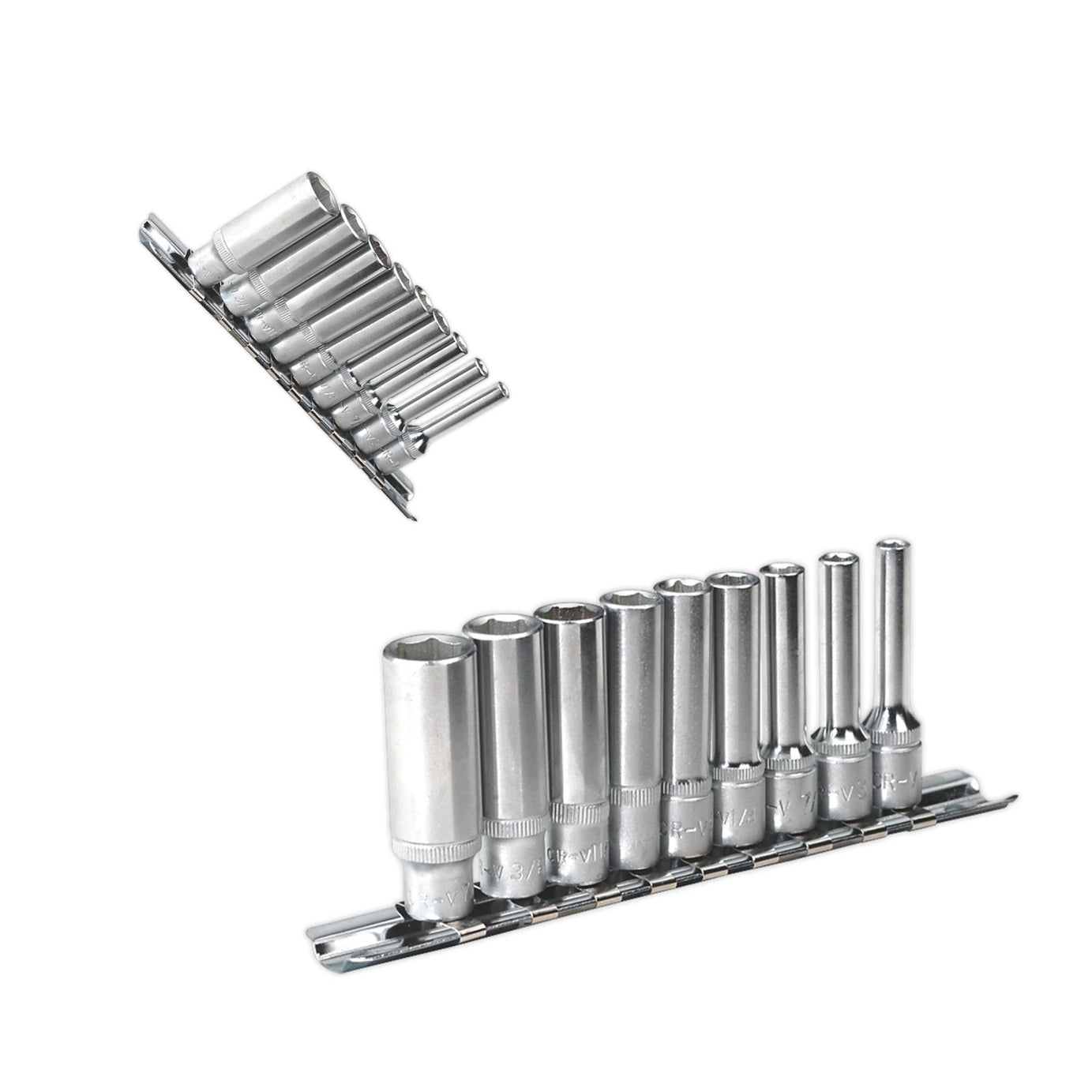 Sealey Socket Set 9pc 1/4"Sq Drive 6pt Deep WallDrive Imperial