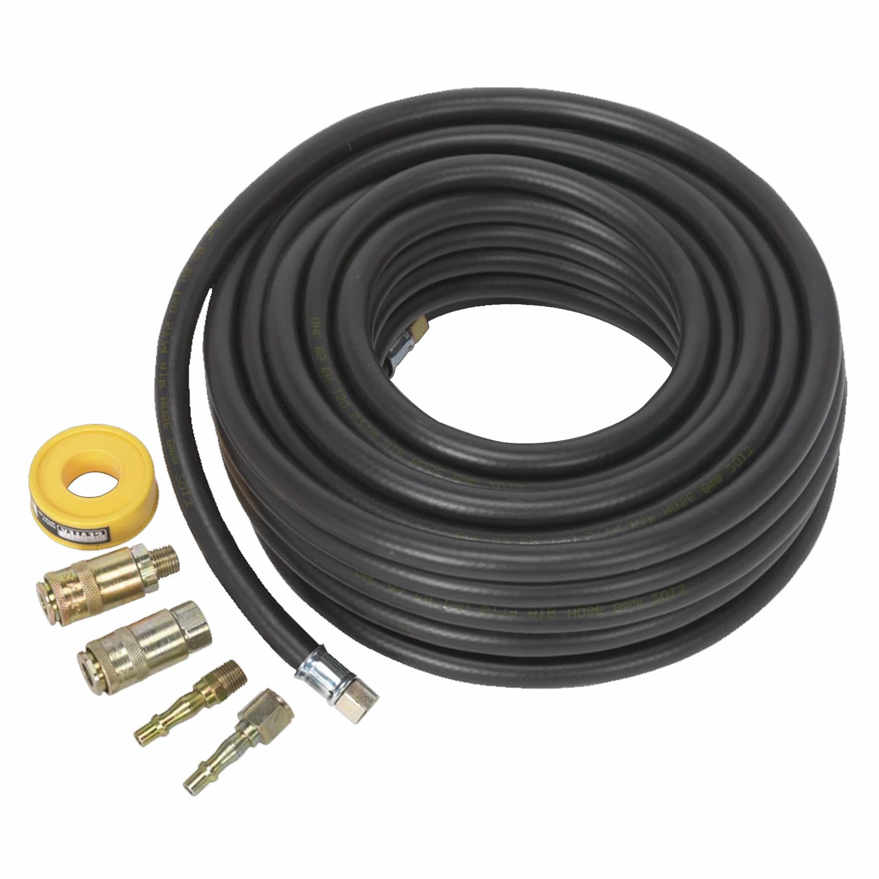Sealey Air Hose Kit 15m x Ø8mm with Connectors Garage Workshop DIY