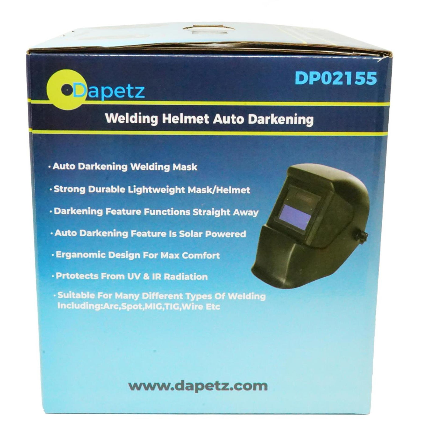 Auto Darkening Welding Mask Helmet Grinding Solar Power PPE Safety Protects Face