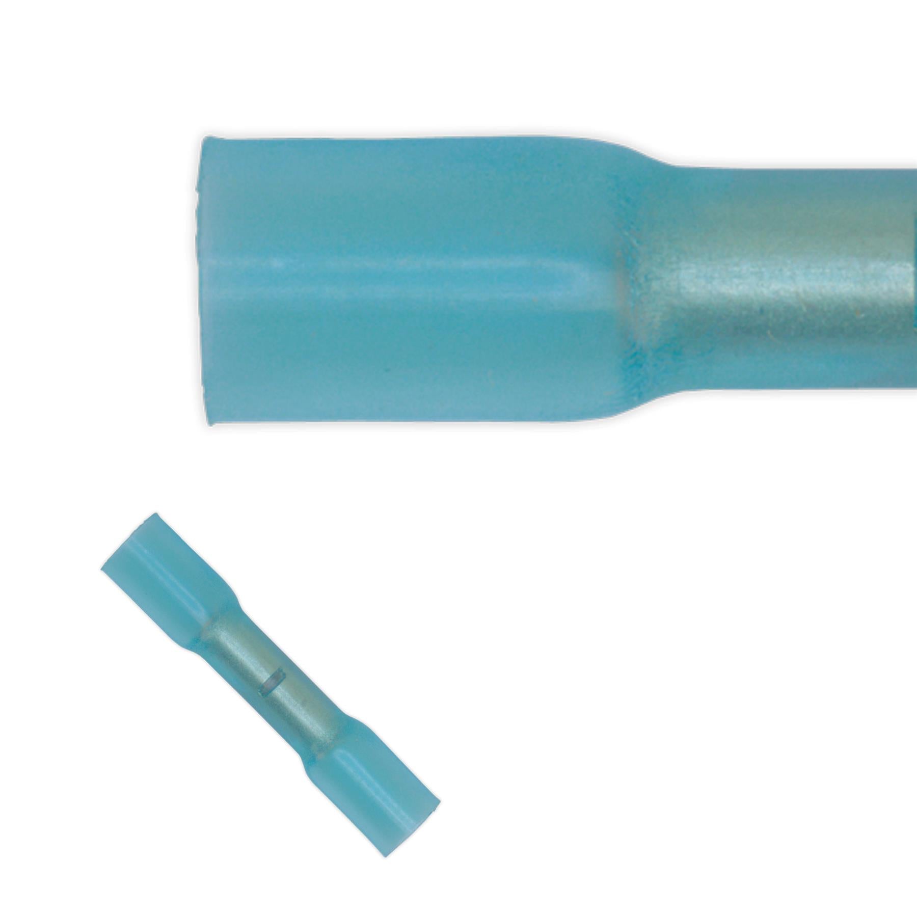 Sealey Heat Shrink Butt Connector Terminal �5.8mm Blue Pack of 50
