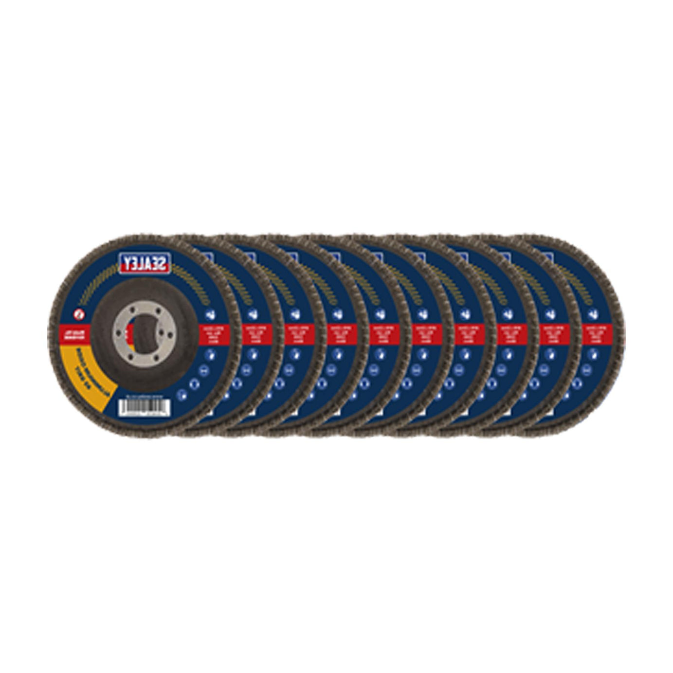 Sealey 40Grit Flap Discs Aluminium Oxide �115mm �22mm Bore - Pack of 10