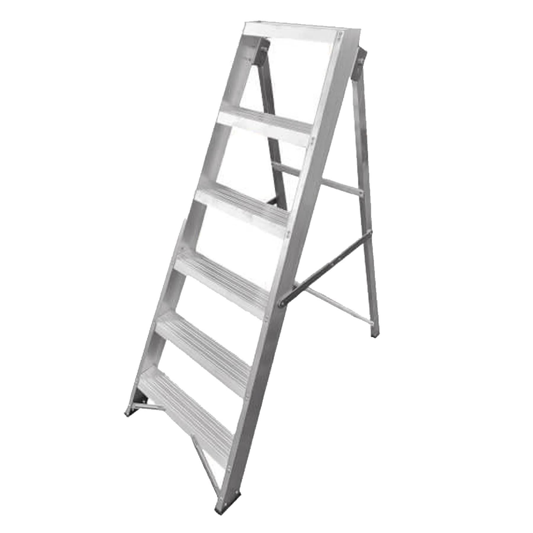 Dapetz Aluminium 4 Tread Builders Step Ladder 0.95m, Heavy Duty, Made In UK