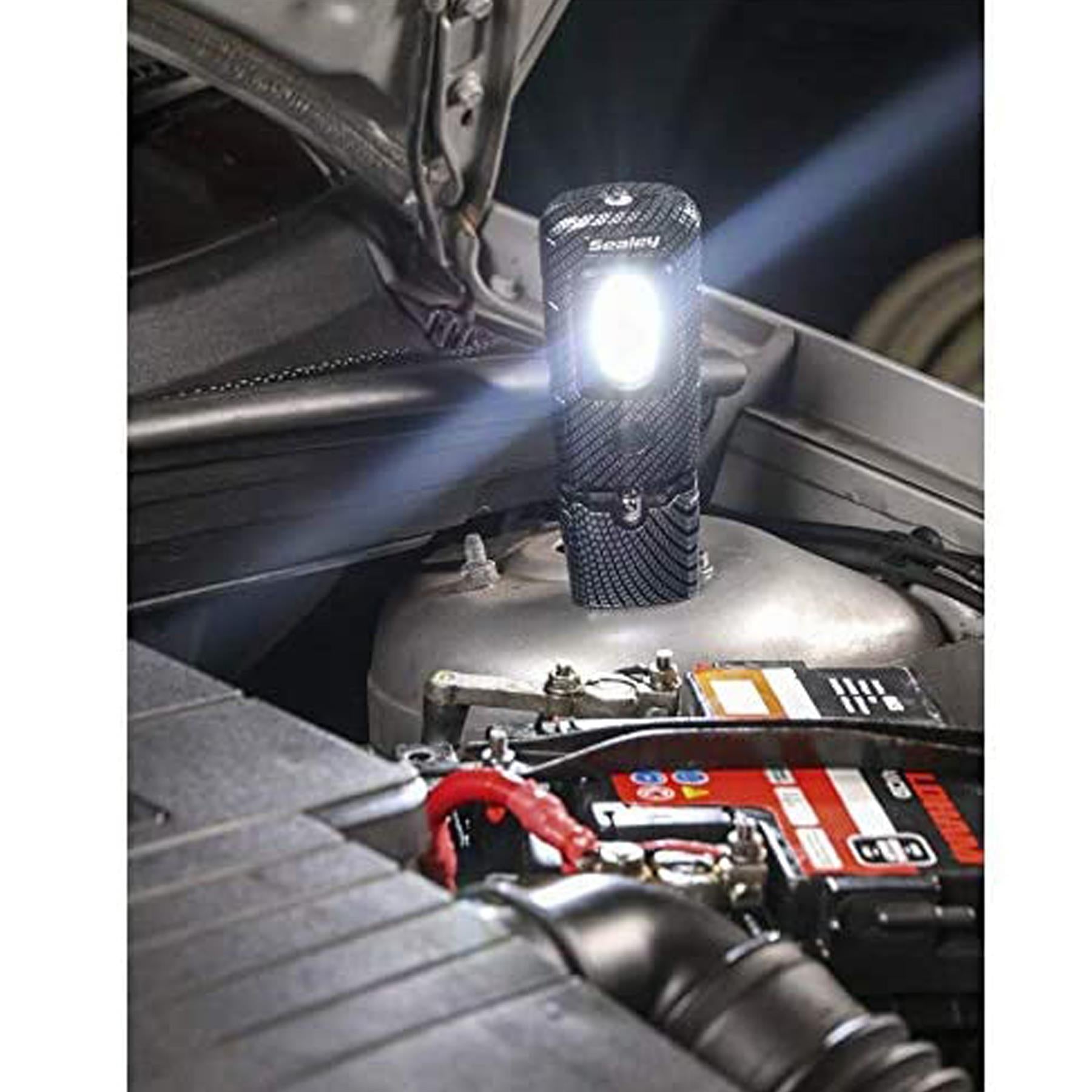 Sealey R/Charge 360 Insp Light 3W COB & 1W SMD LED Carbon Fibre LI