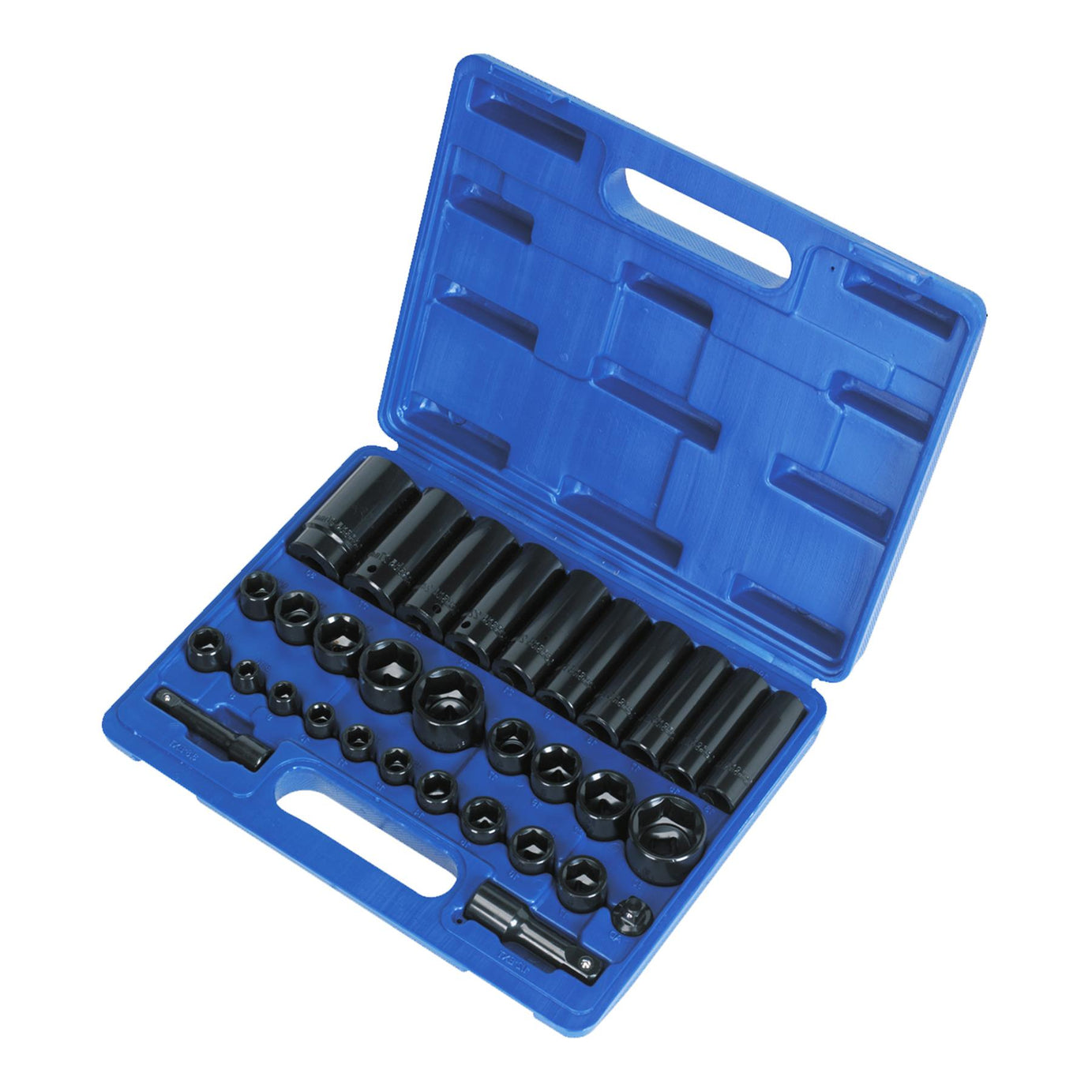 Sealey Impact Socket Set 32pc Standard/Deep 3/8"&1/2"Sq Dr Met/Imp