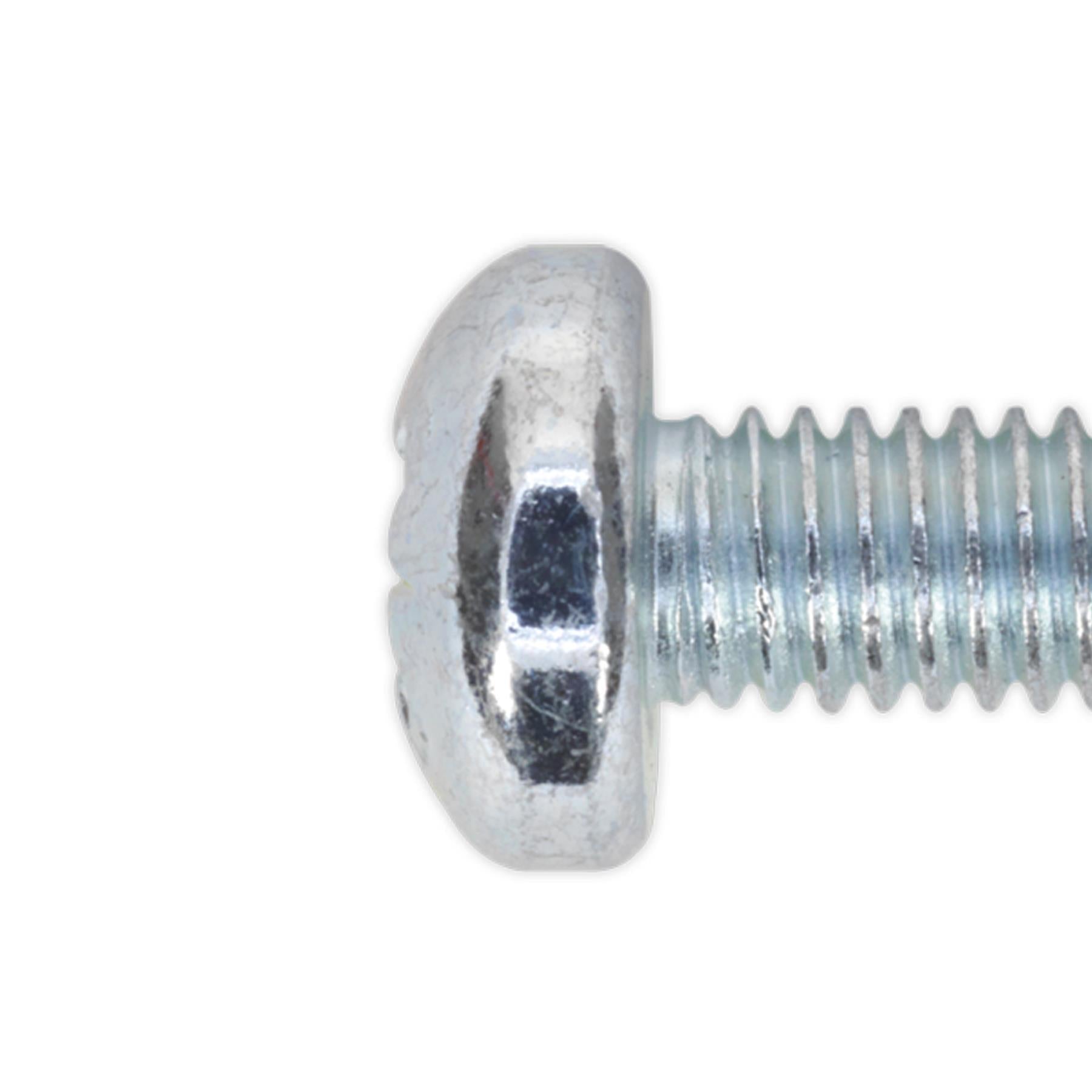 Sealey Machine Screw M6 x 25mm Pan Head Pozi Zinc Pack of 50