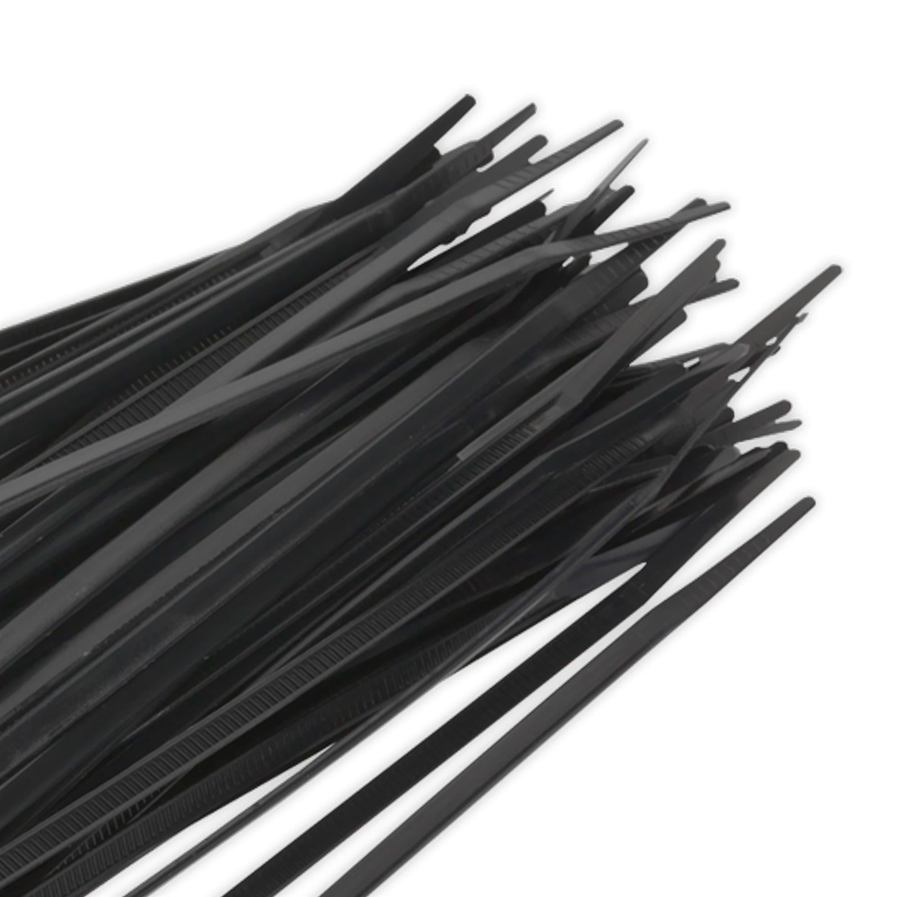 Sealey Cable Tie 150 x 3.6mm Black Pack of 100, Manufactured From Nylon