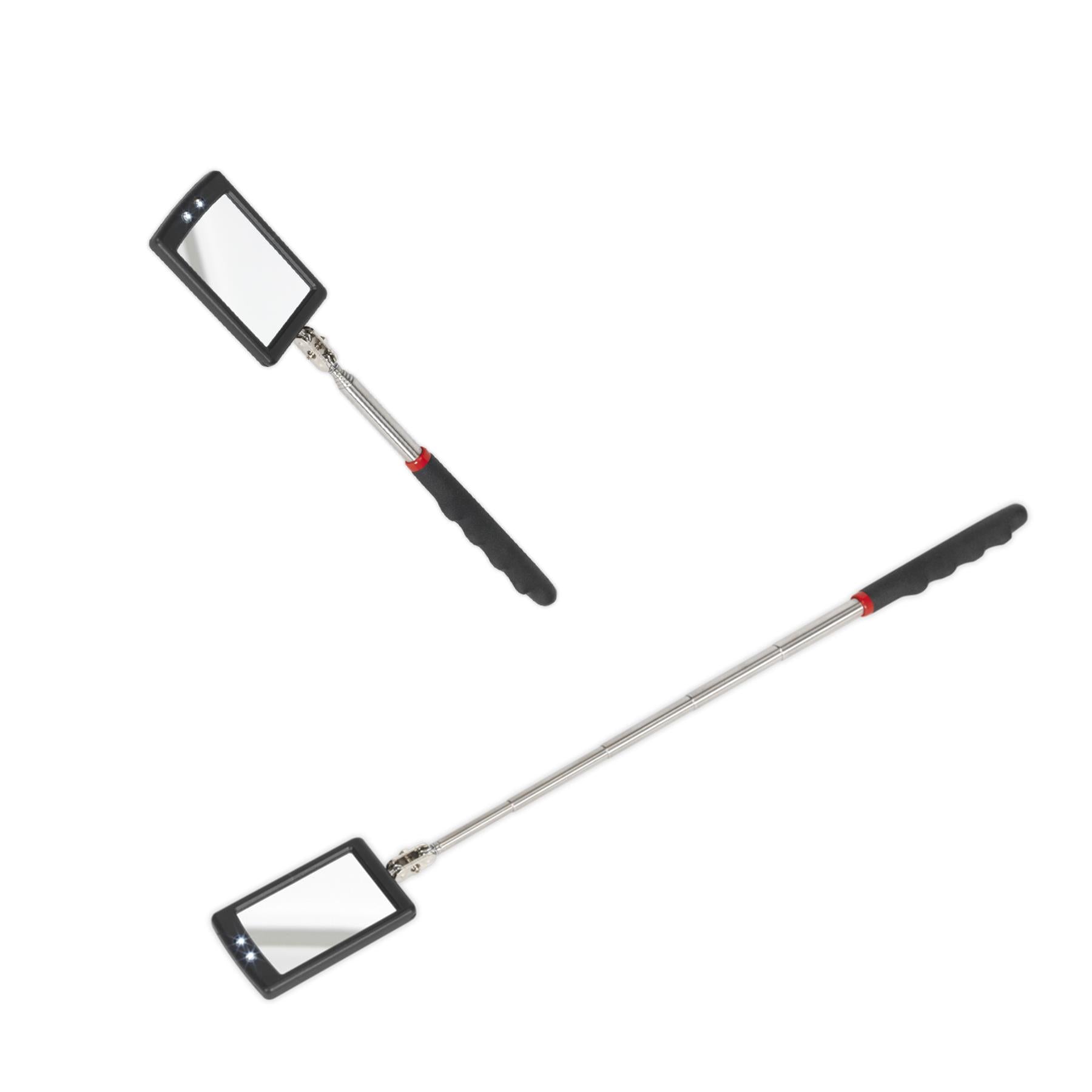 Sealey Telescopic Inspection Mirror 52 x 83mm with 2 LEDs