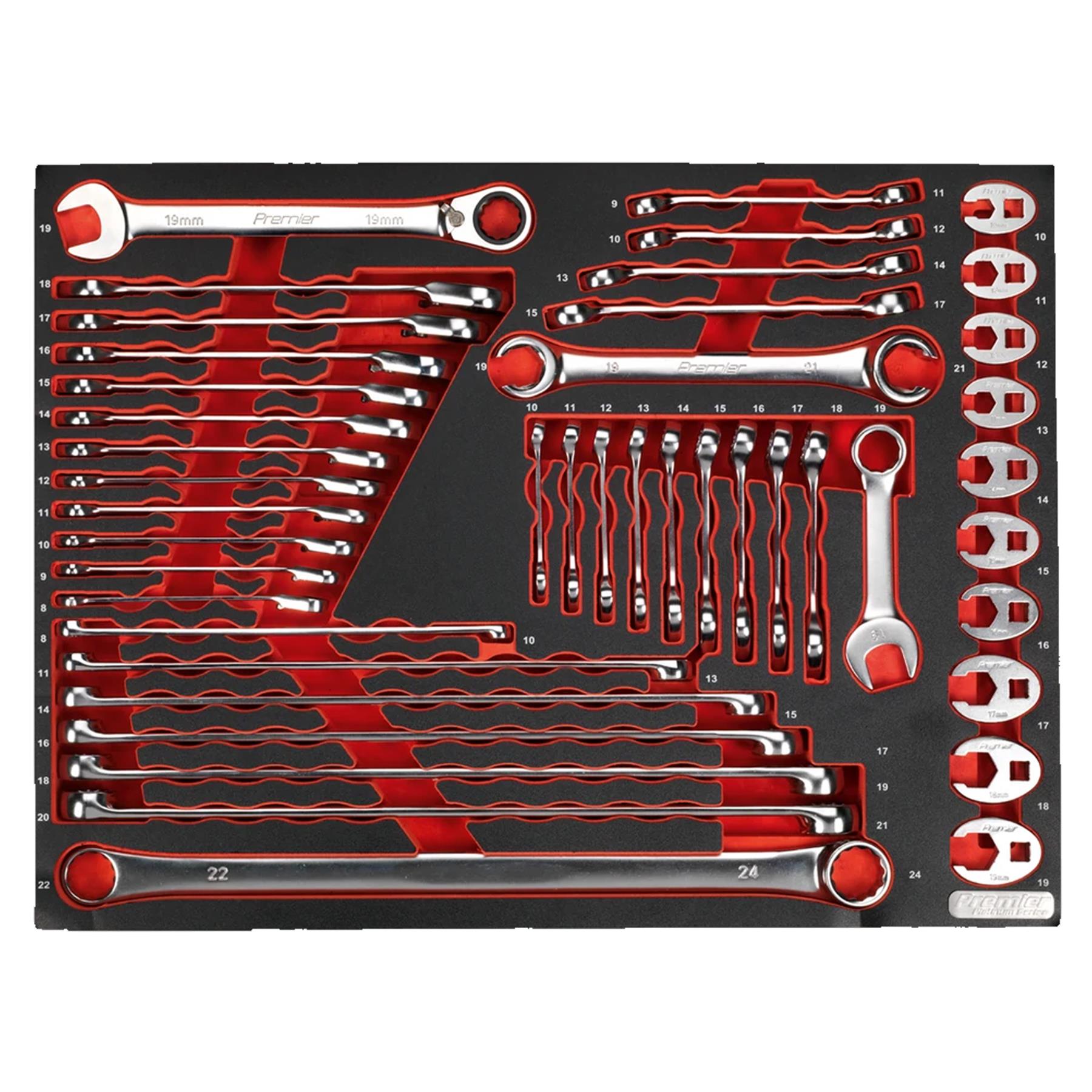 Sealey Tool Tray with Specialised Spanner Set 44pc
