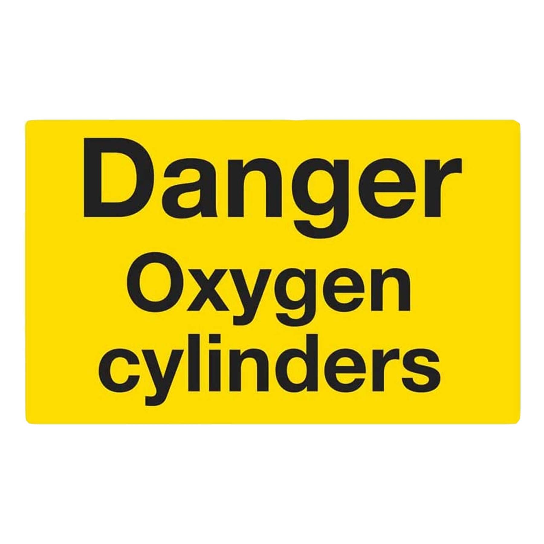 Sealey Danger Oxygen Cylinders - Warning Safety Sign - Self-Adhesive Vinyl
