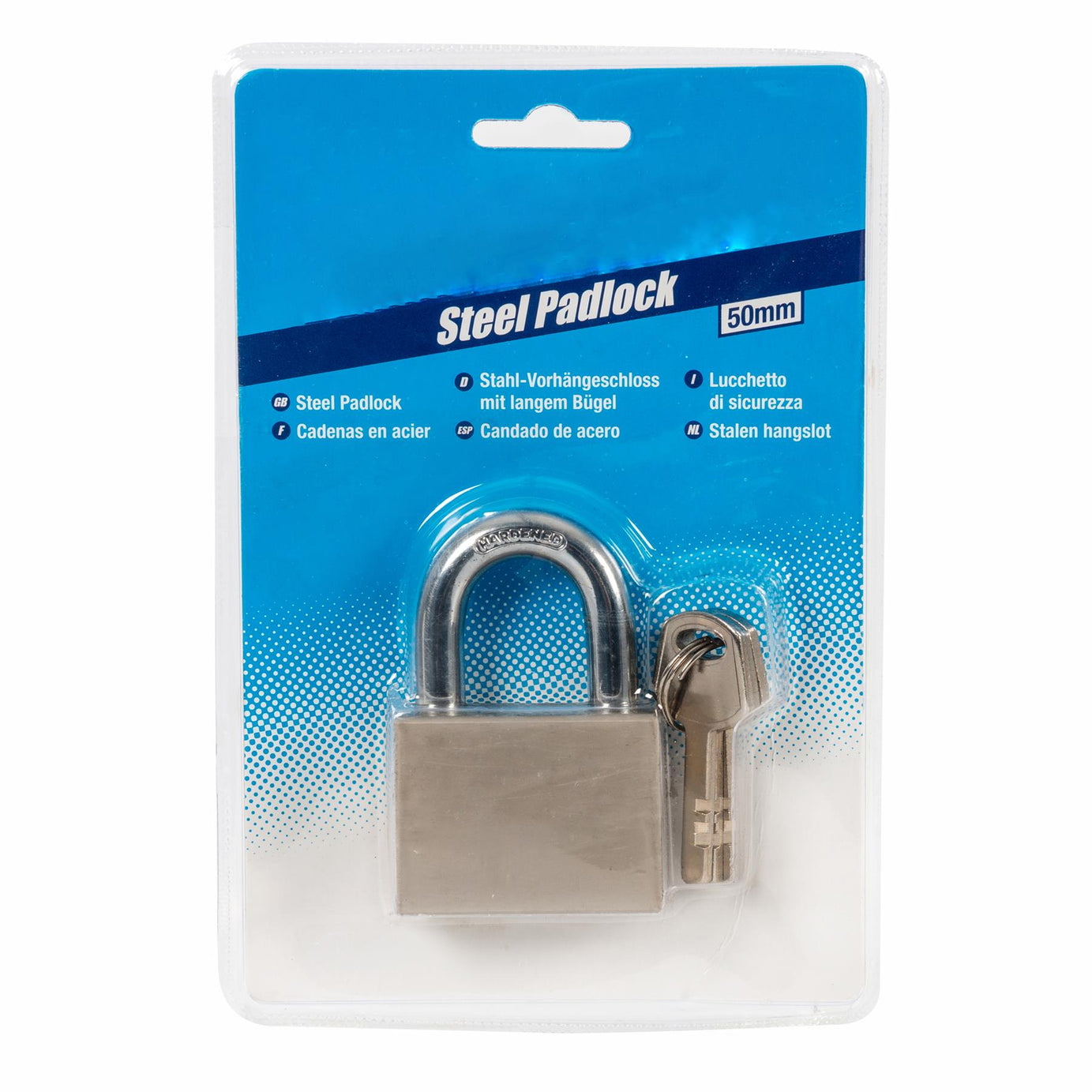 Heavy Duty Steel Padlock - 50mm Strong Home Office Travel Safety Security 3 Keys