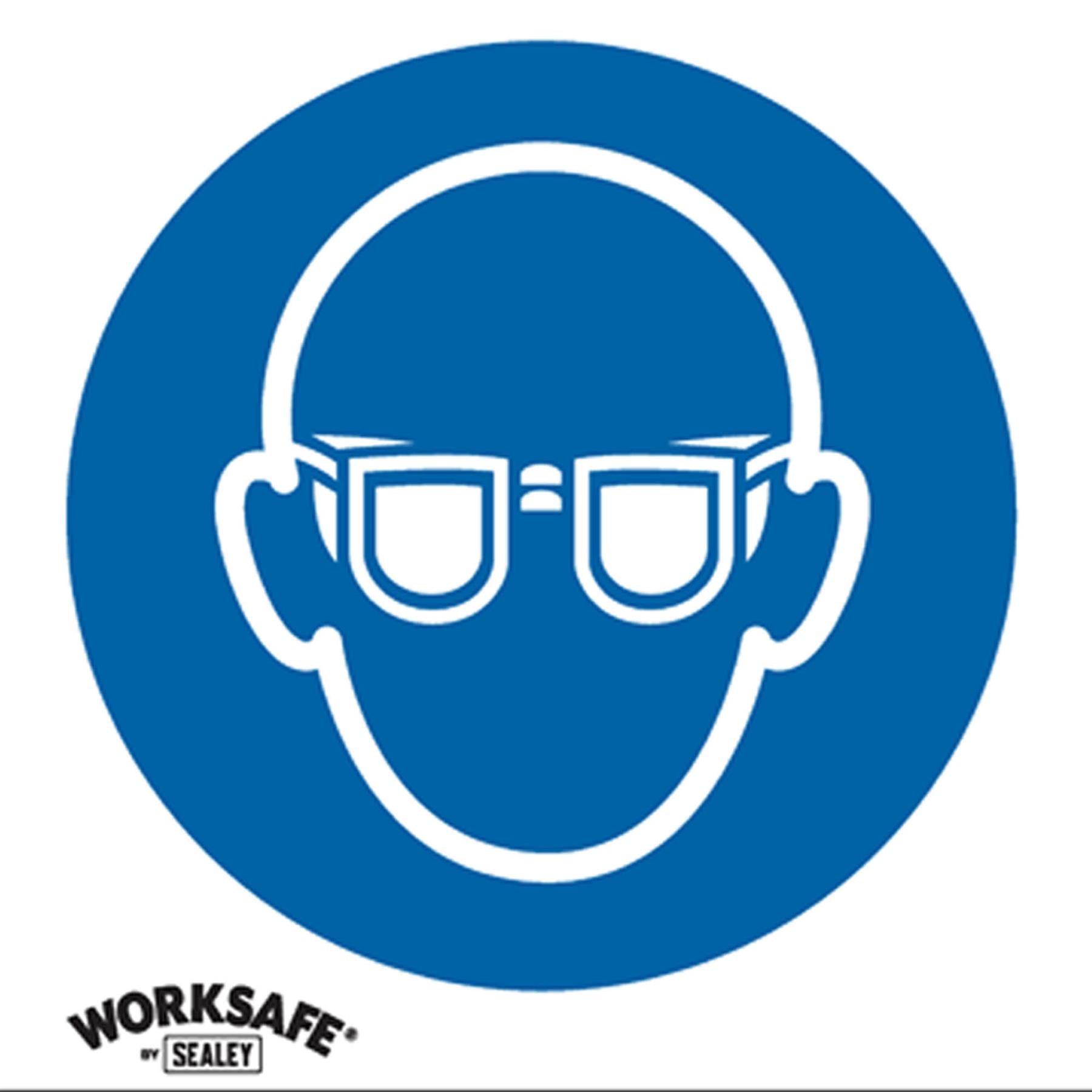 Mandatory Safety Sign - Eye Protection Must Be Worn - Self-Adhesive Vinyl