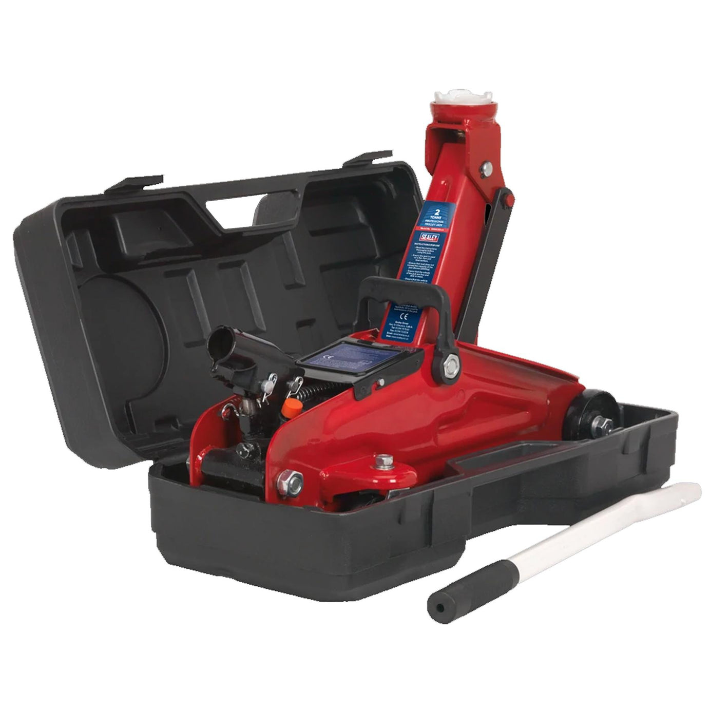 Sealey Trolley Jack 2tonne Short Chassis with Storage Case