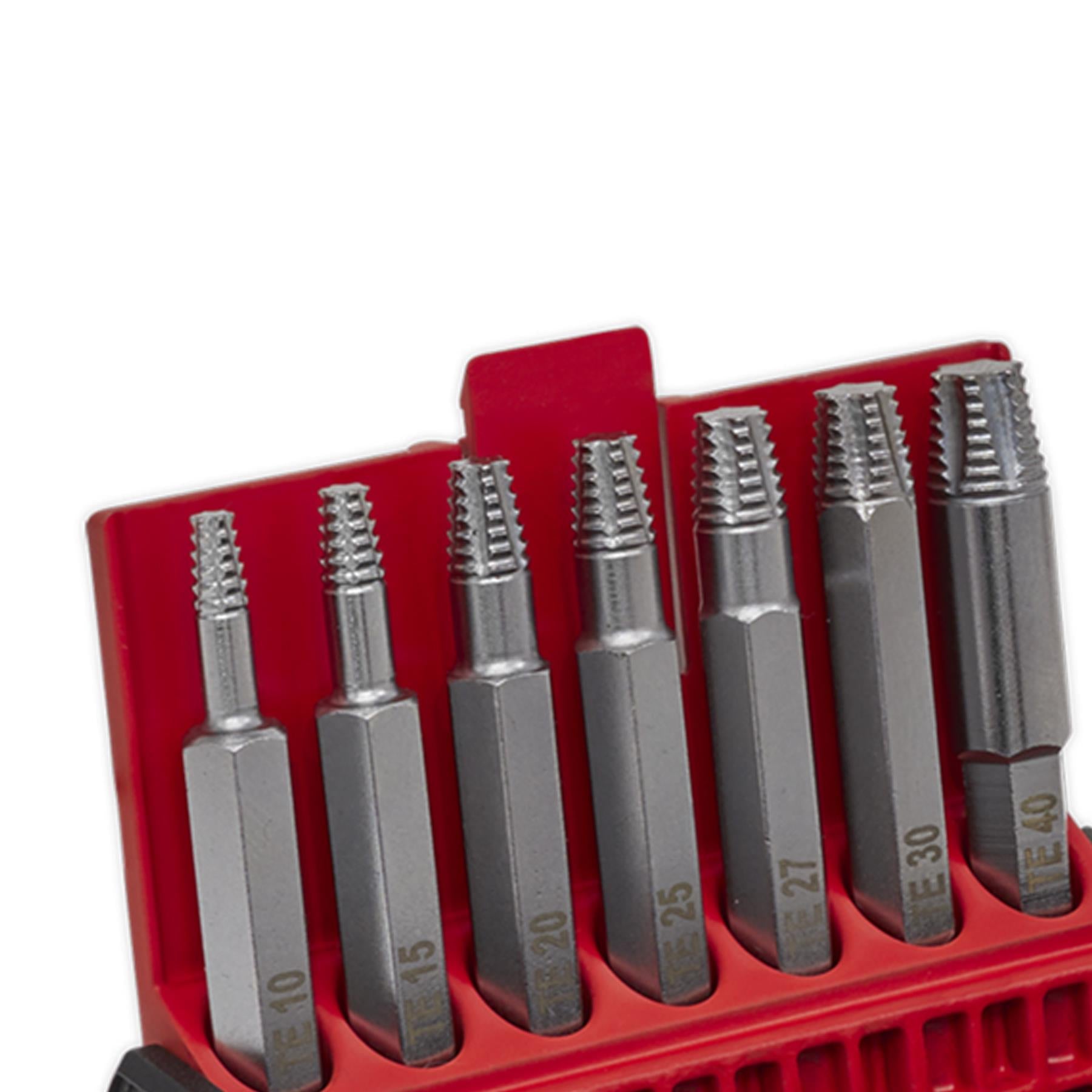 Sealey TRX-Star* Fitting Extractor Strong S2 Steel Set 7pc