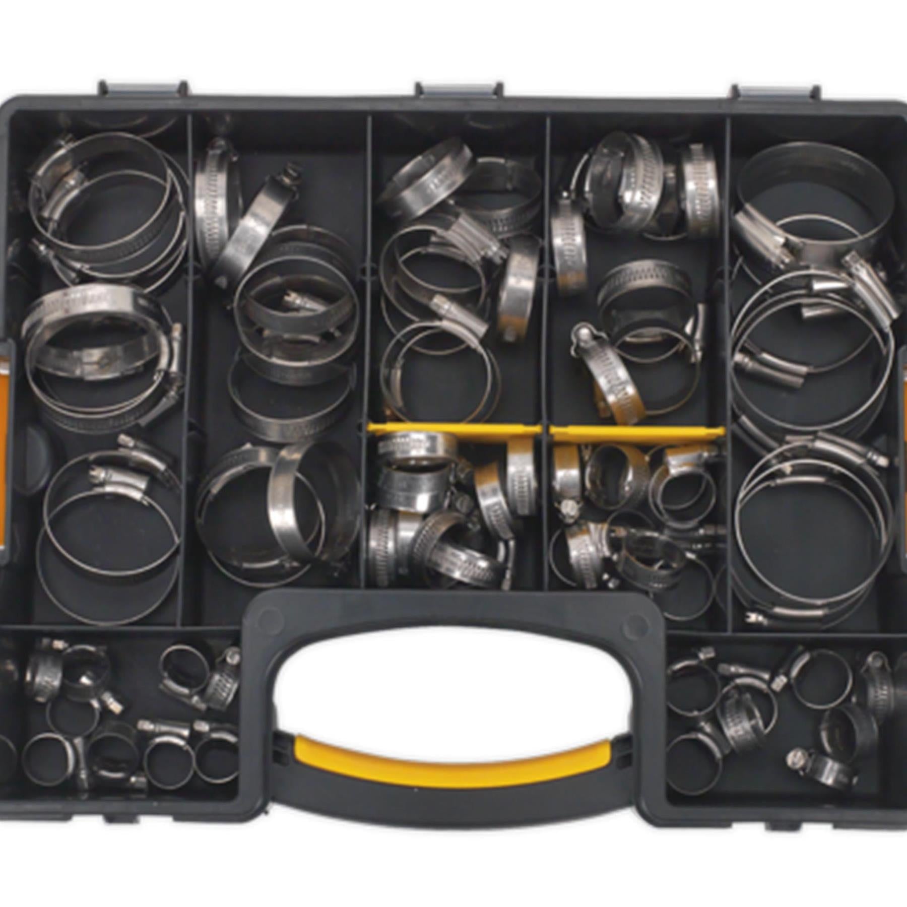 Sealey Hose Clip Assortment 90pc Stainless Steel 10-57mm
