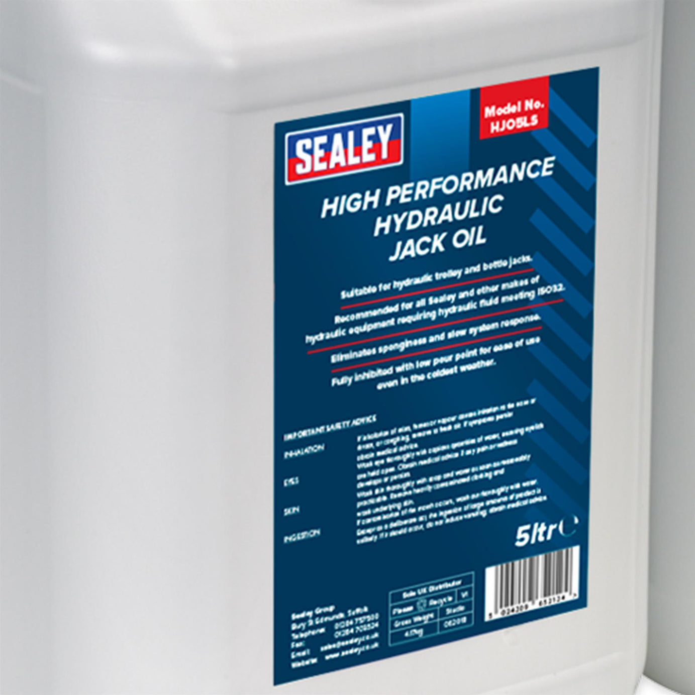 Sealey Hydraulic Jack Oil 5L - Pack of 4  Garage Workshop DIY