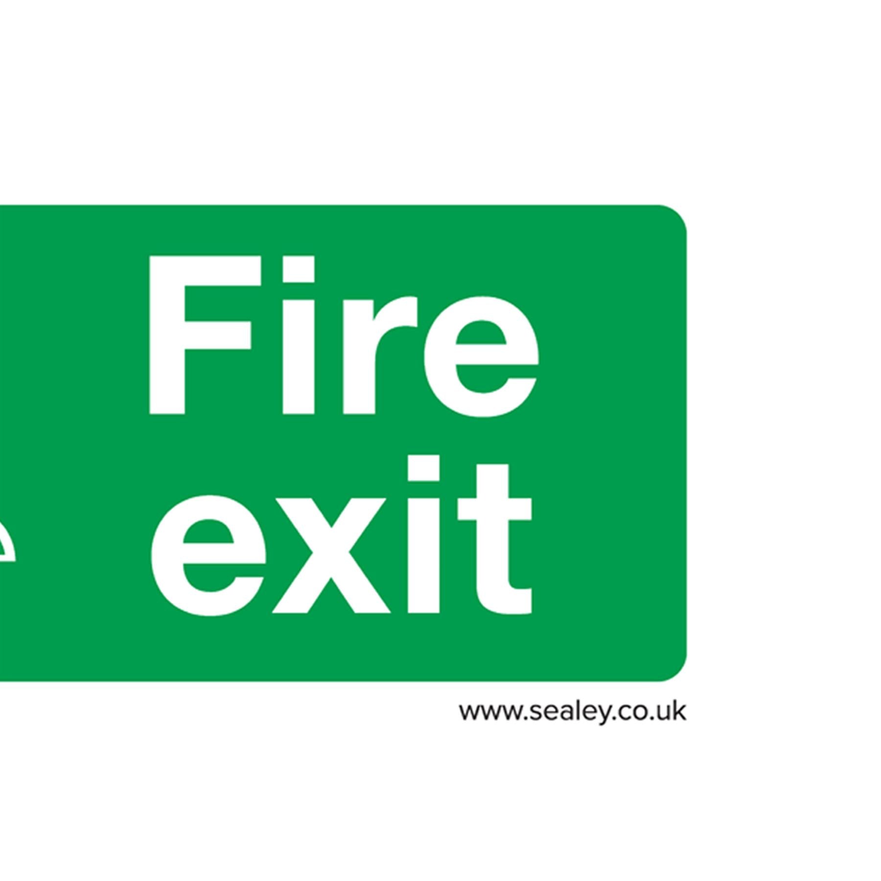 Sealey Safety Sign - Fire Exit (Down Left) - Self-Adhes. - Pk of 10