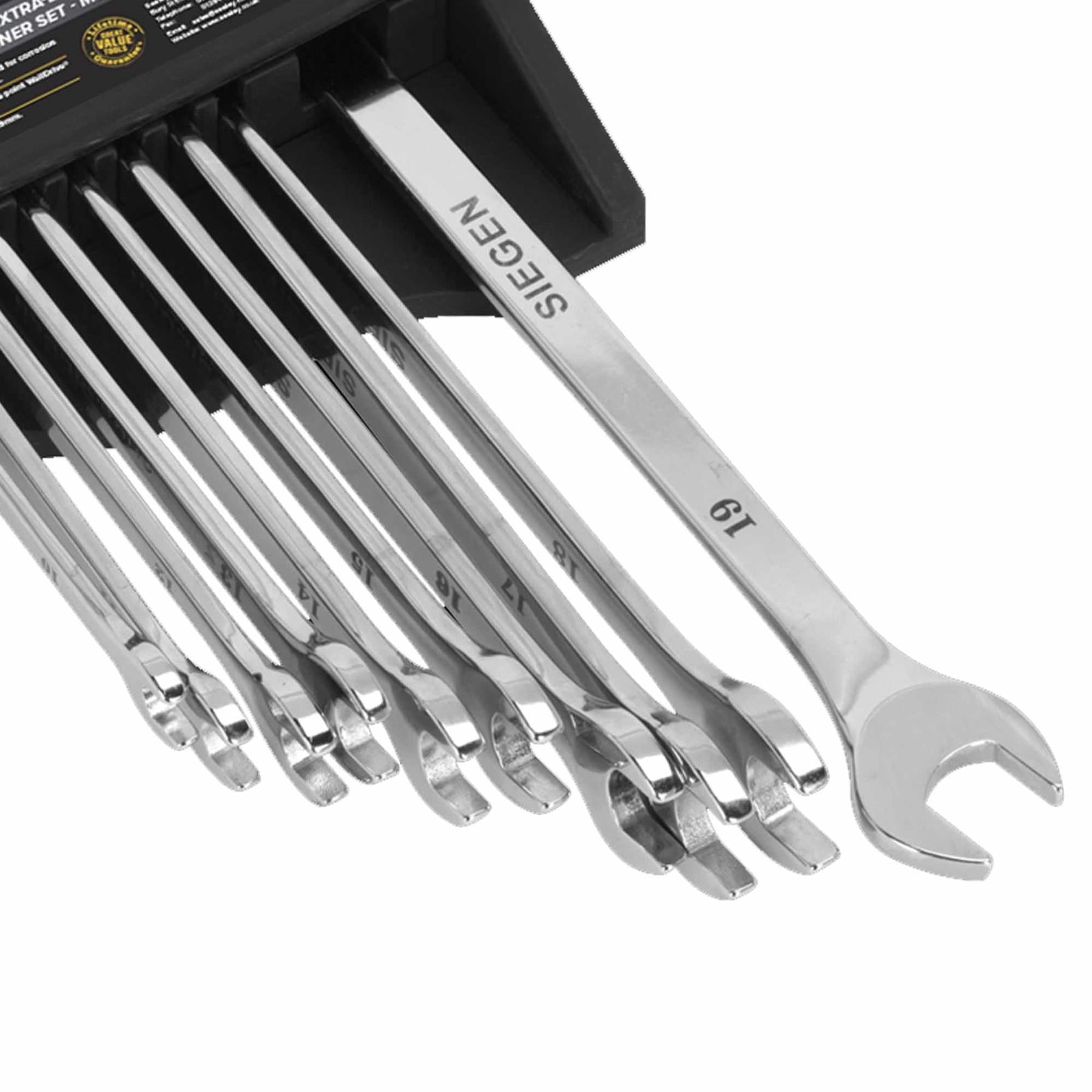 Sealey Combination Spanner Set 10pc Extra-Long Metric
