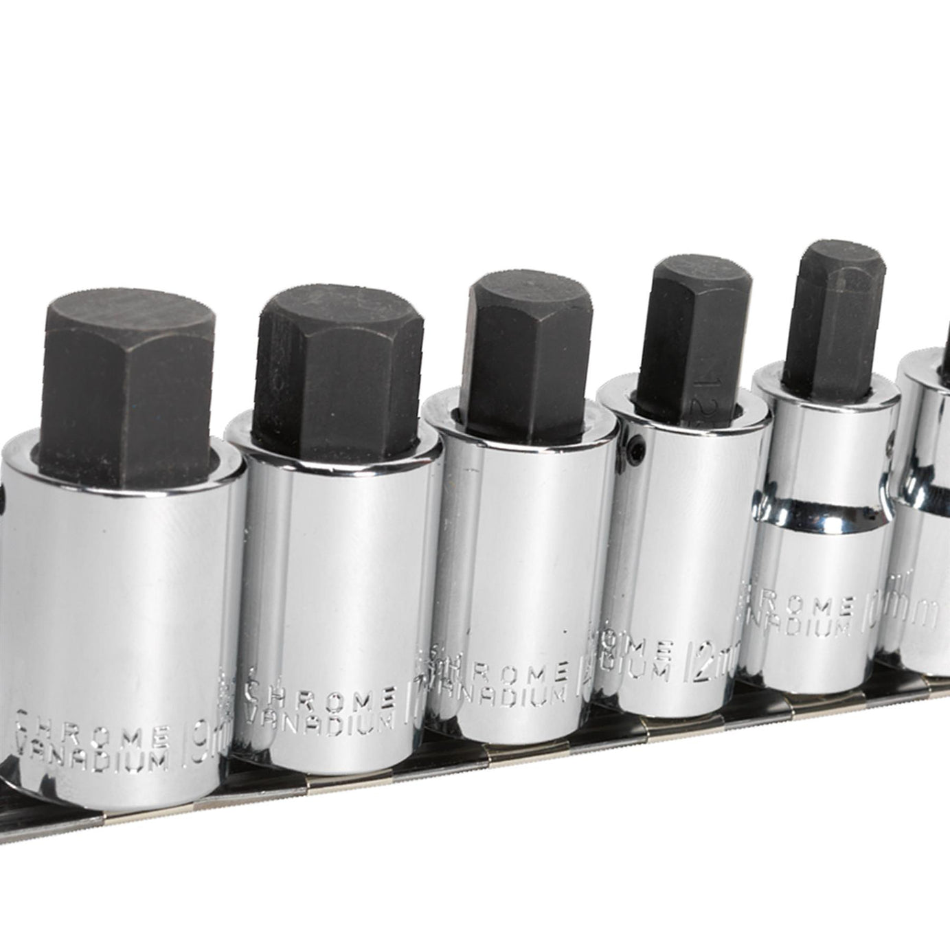 Sealey Hex Socket Bit Set 8pc 1/2"Sq Drive Metric