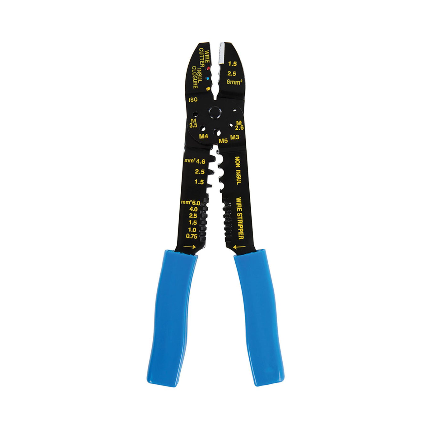 Crimping & Stripping Pliers - 230mm 4mm Hardened Steel For Insulated Terminals