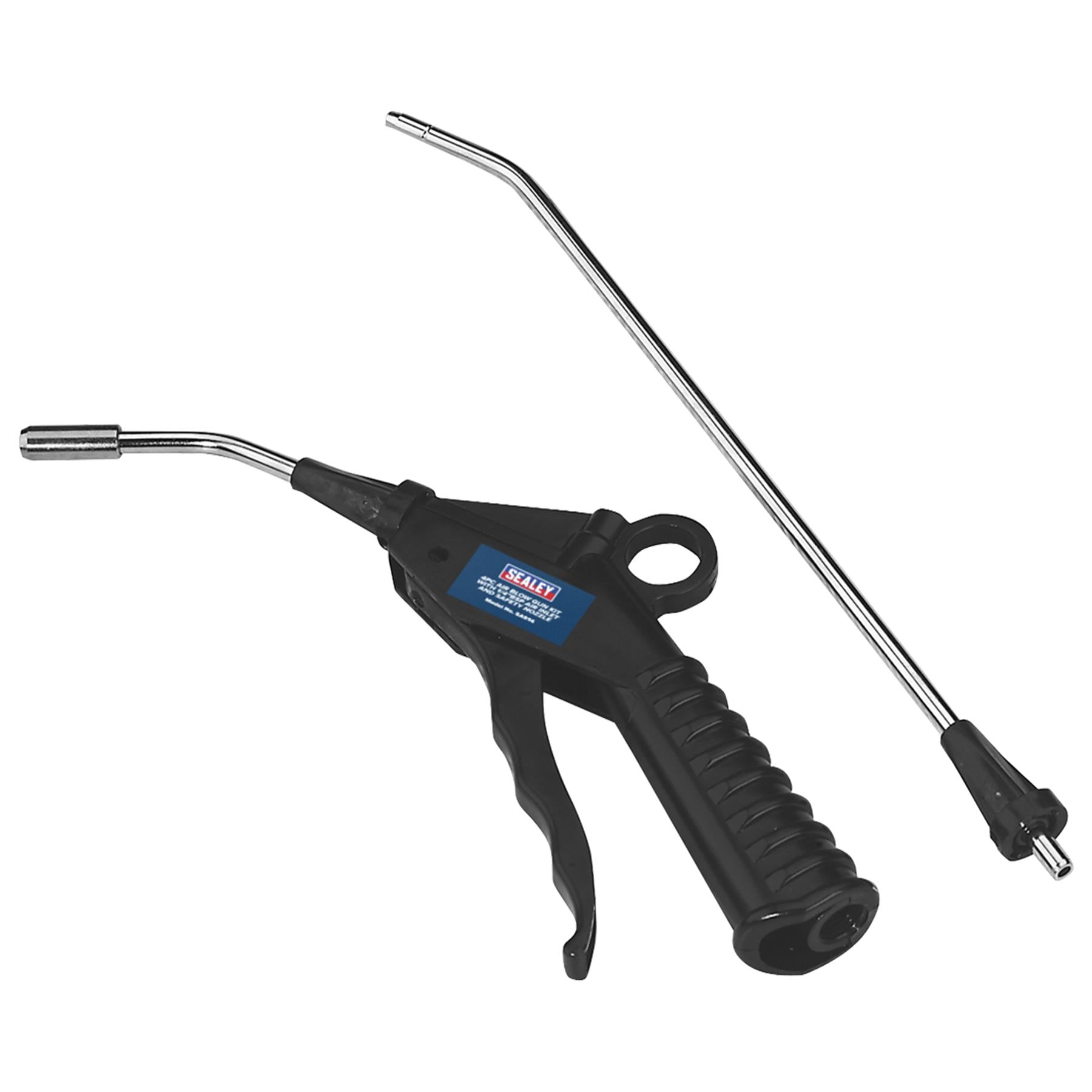 Sealey Air Blow Dust Gun with Safety Nozzle & 2 Extensions 1/4" BSP