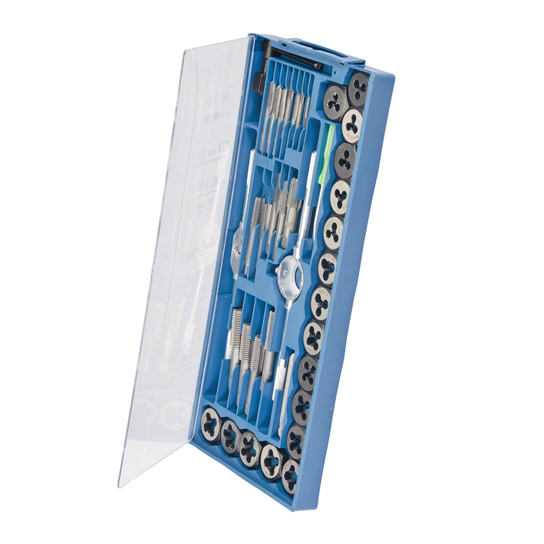 40Pce Tap & Die Set Cleaning Cutting Internal External Threads Engineer