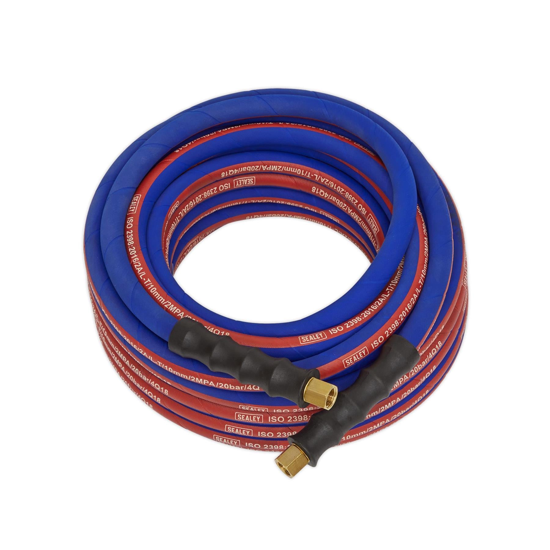 Sealey Air Compressor Hose 10m x Ø8mm with 1/4"BSP Unions Extra-Heavy-Duty