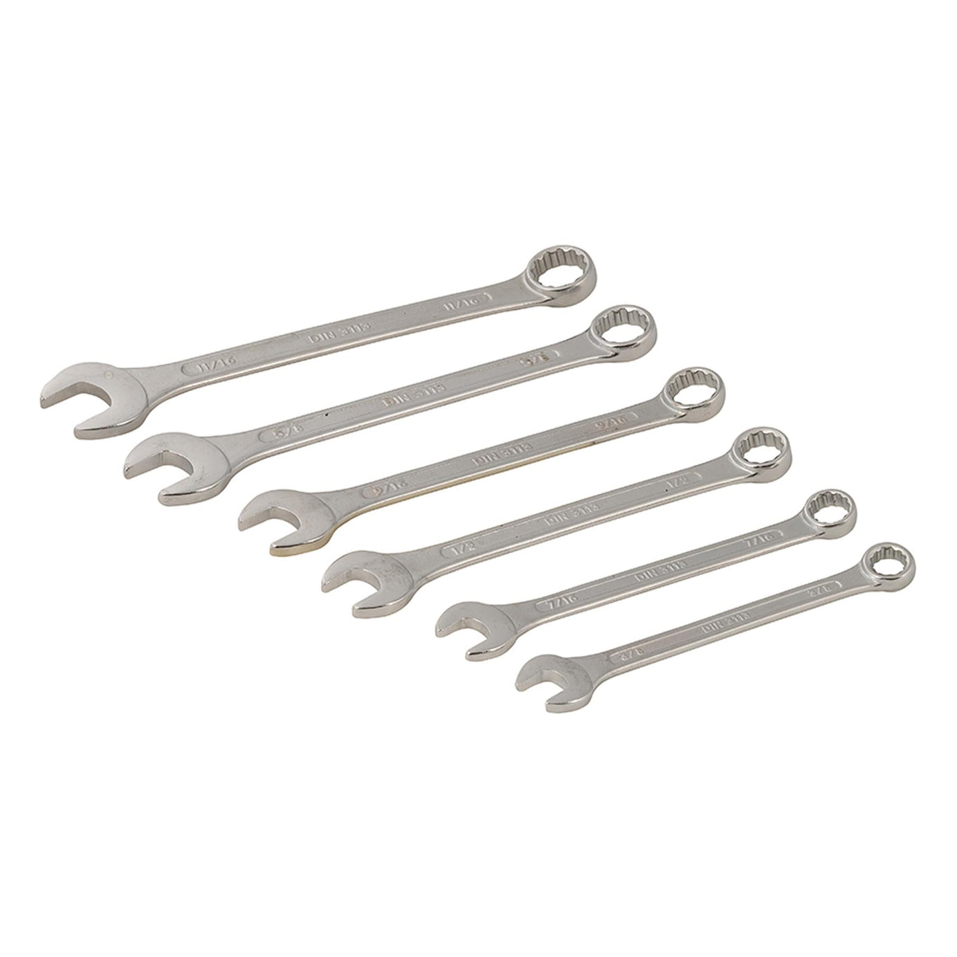 Imperial/Af Combination Spanner Set Open Ended/Ring Chrome Vanadium Steel 6 Pce