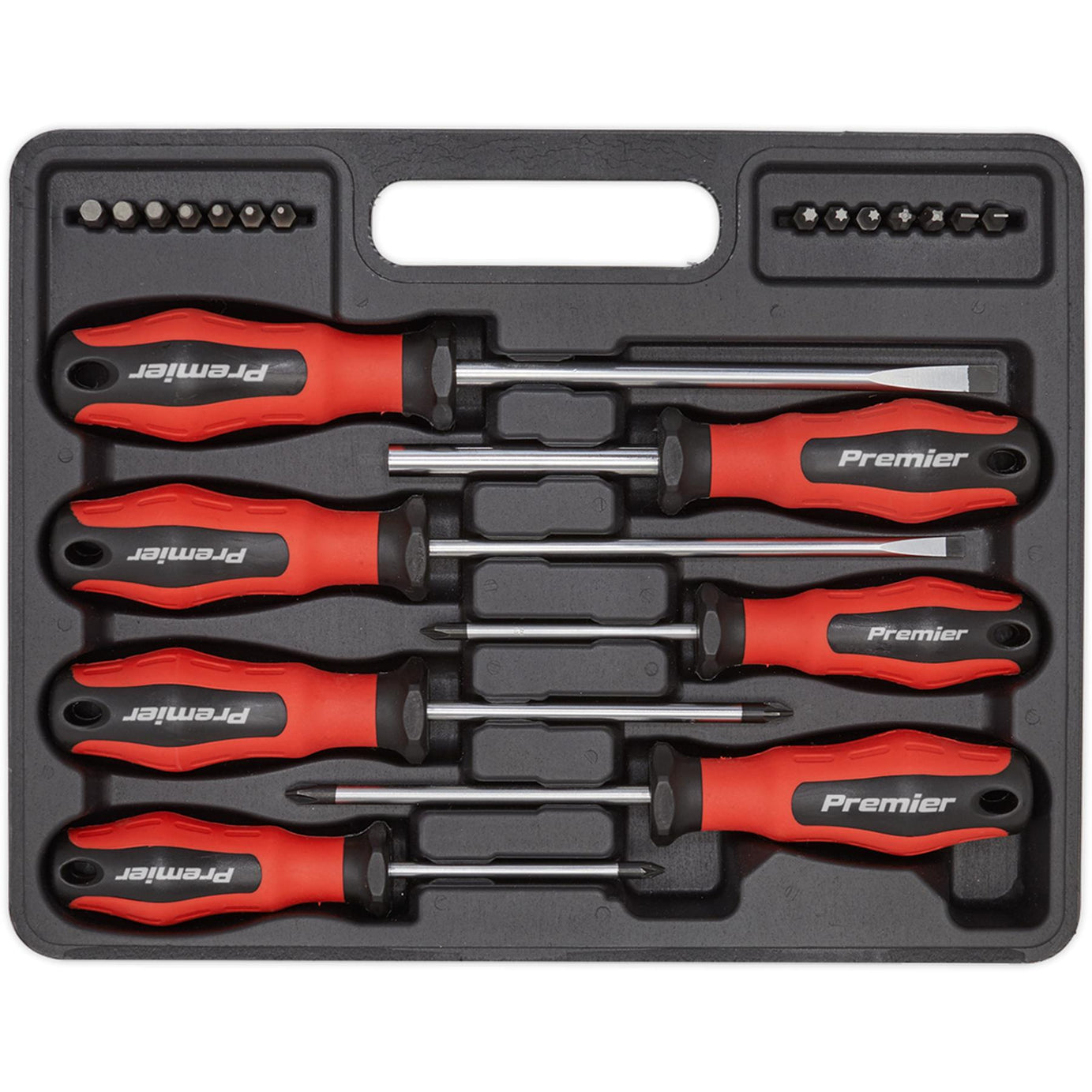 Sealey 21pc Screwdriver & Bit Set Magnetic Slotted Phillips Pozi PowerMAX