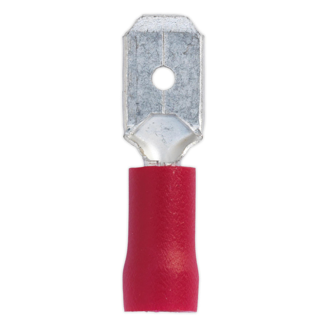 Sealey Push-On Terminal 6.3mm Male Red Pack of 100